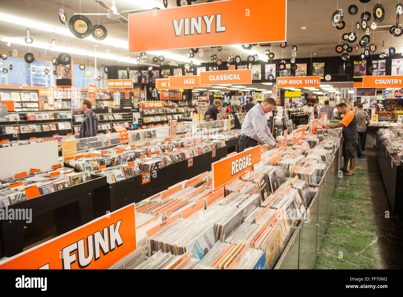 Real Groovy Records on Queen Street, Auckland,North Island,New Zealand,Pacific, Stock Photo