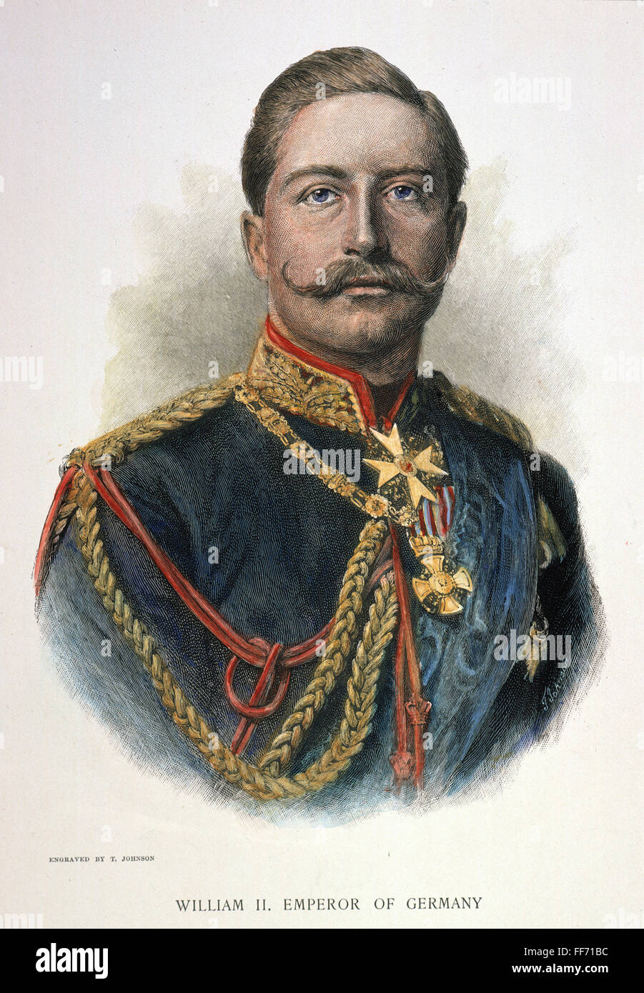 EMPEROR WILLIAM II /nof Germany (1859-1941). Wood engraving, c1890, by Thomas Johnson after a photograph. Stock Photo