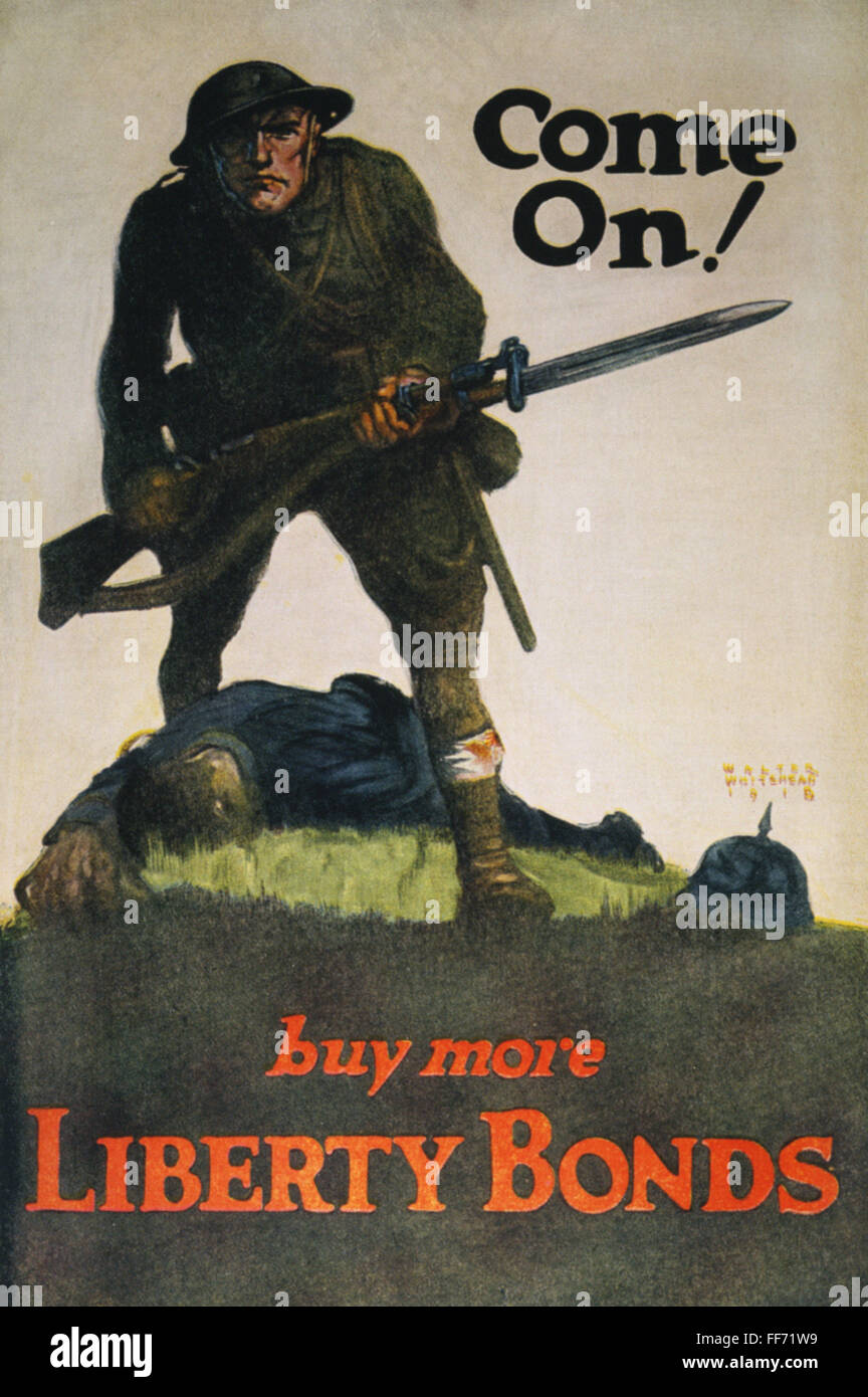WORLD WAR I: U.S. POSTER. /n'Come On!' American World War I Liberty Loan poster. Stock Photo