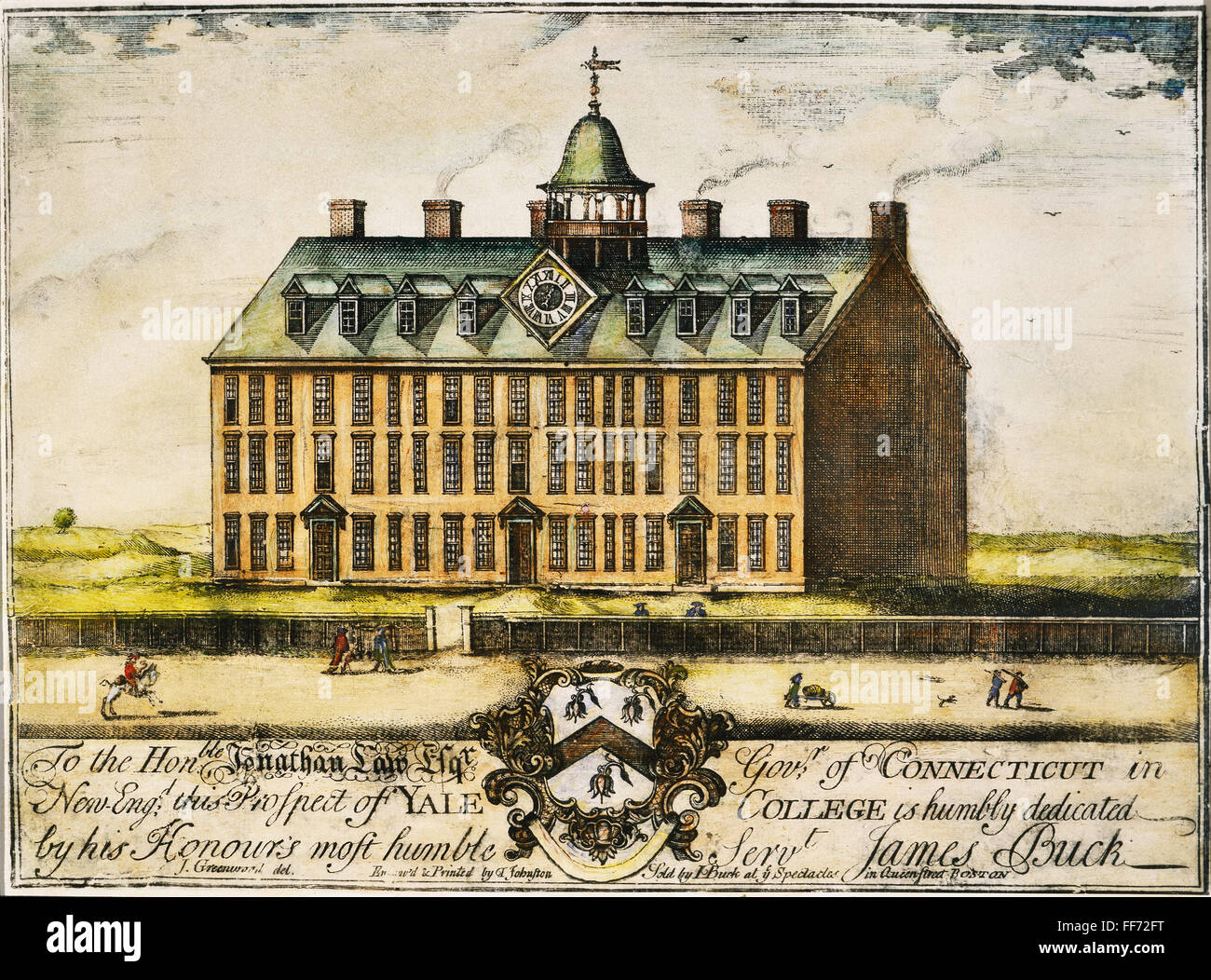 YALE COLLEGE, 1749. /nLine engraving. Stock Photo