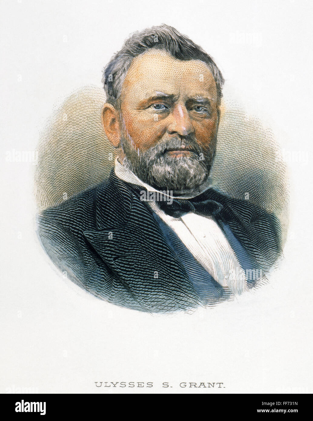 ULYSSES S. GRANT /n(1822-1885). Contemporary line engraving. Stock Photo