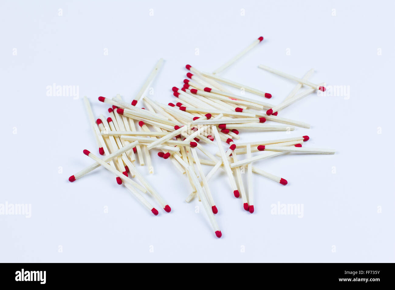 Macro Bunch Matchsticks Isolated On White Stock Photo 60578704