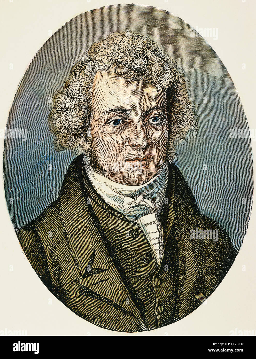 ANDRE-MARIE AMPERE /n(1775-1836). French physicist. 19th century engraving. Stock Photo