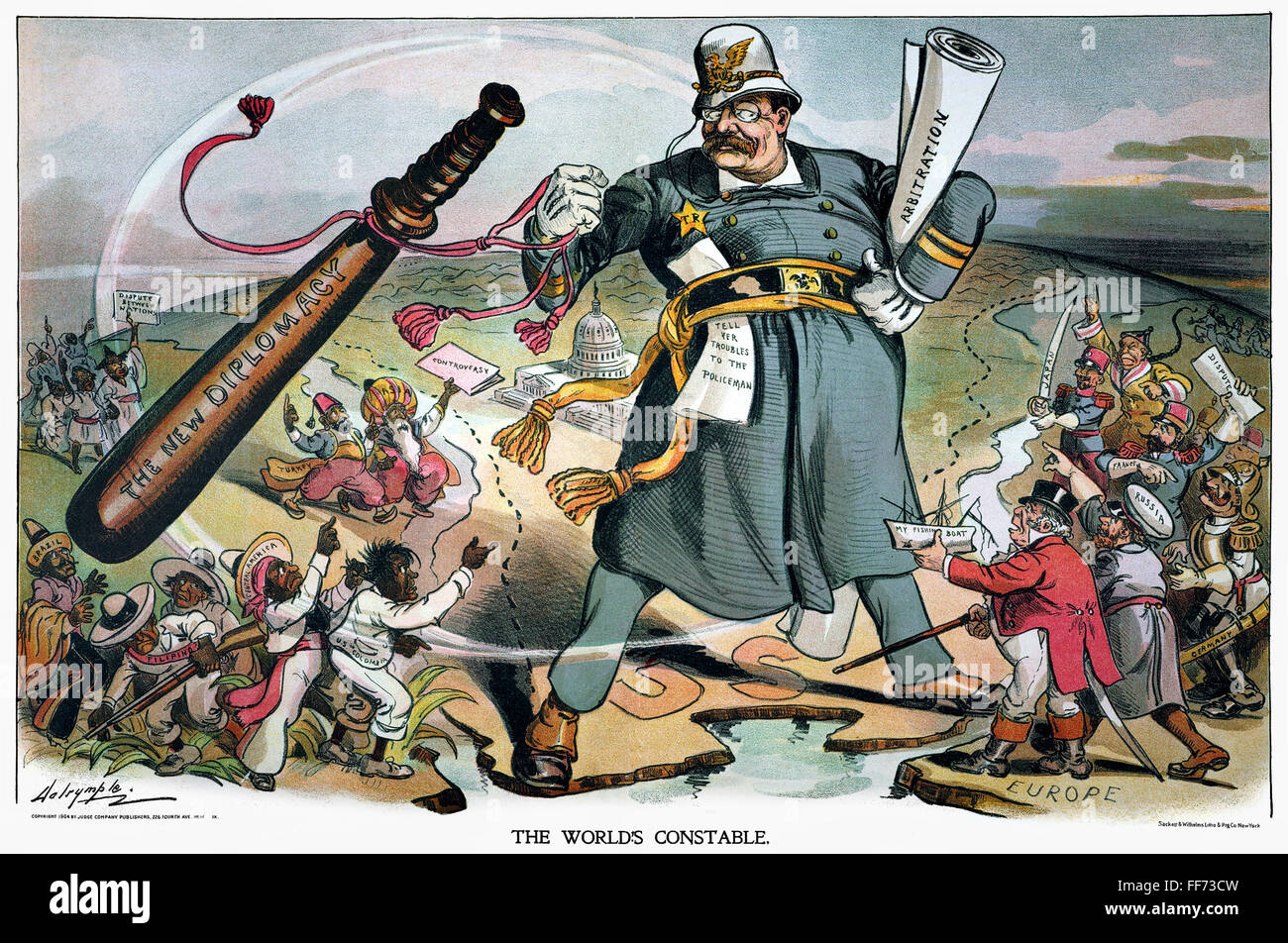 CARTOON ROOSEVELT, 1905. /n'World's Constable.' Cartoon by Louis