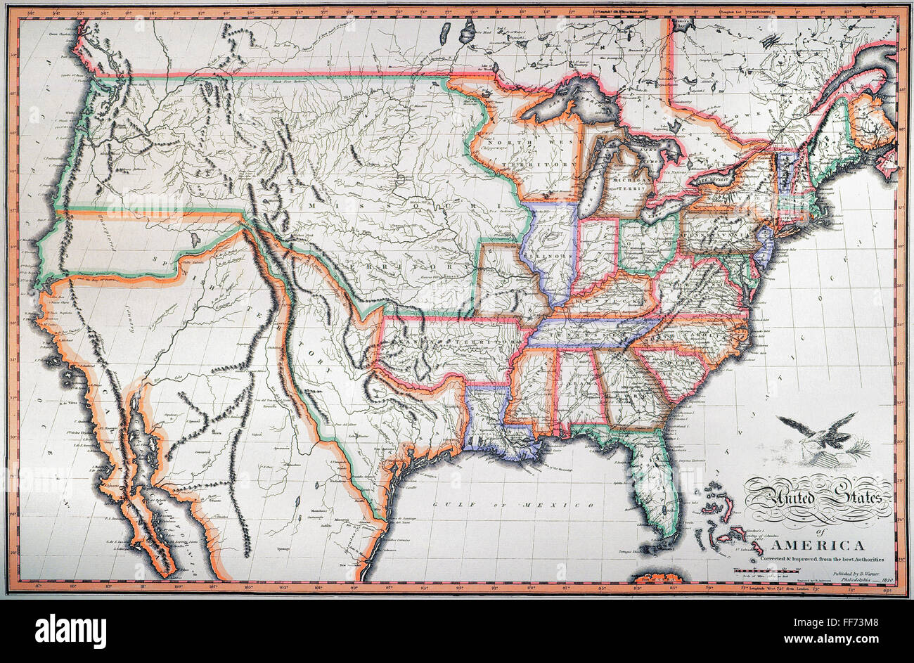 MAP: UNITED STATES, 1820. /nEngraved map of the United States, 1820 