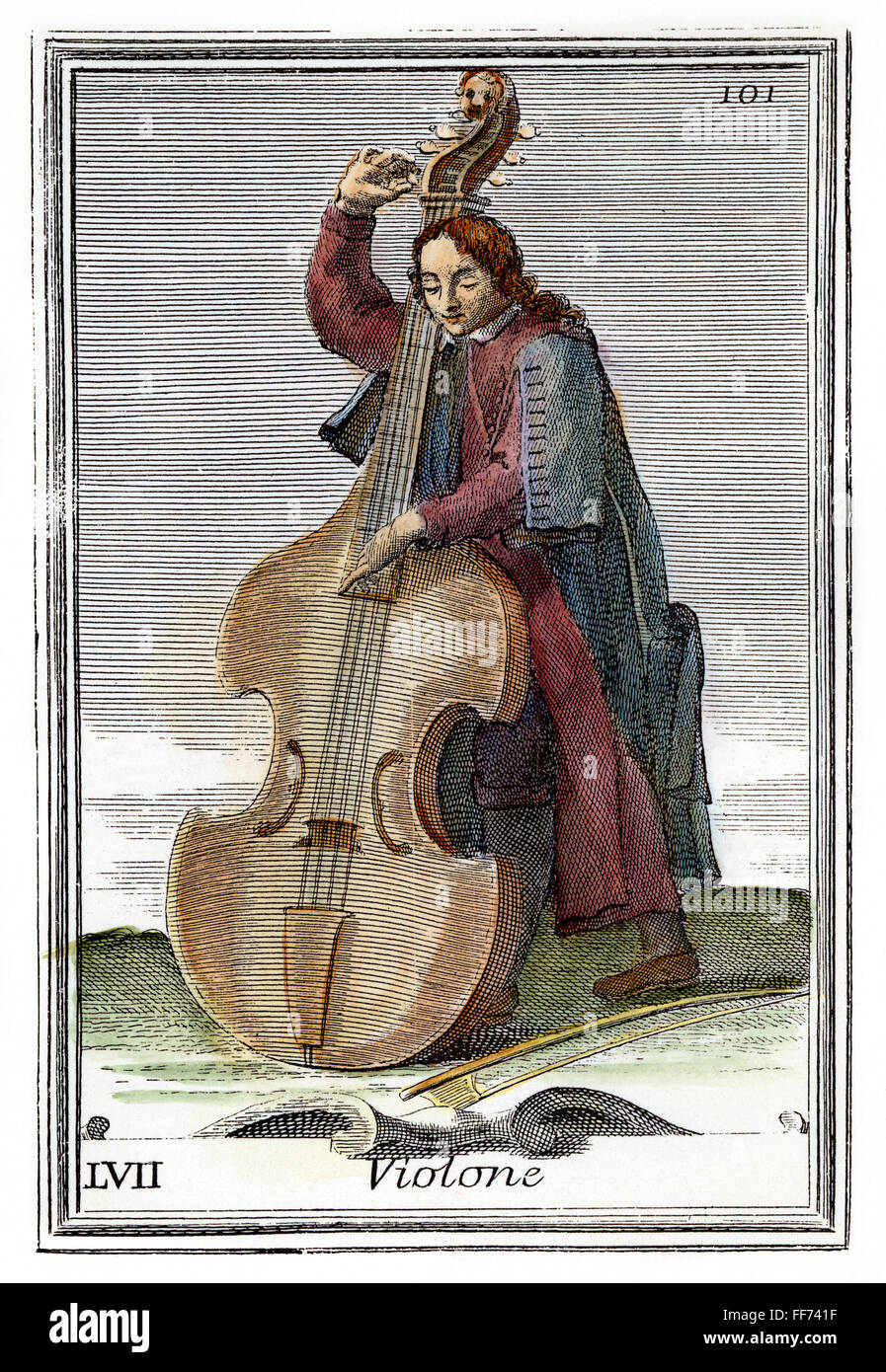 DOUBLEBASS VIOL, 1723. /nA doublebass viol, correctly shown with six