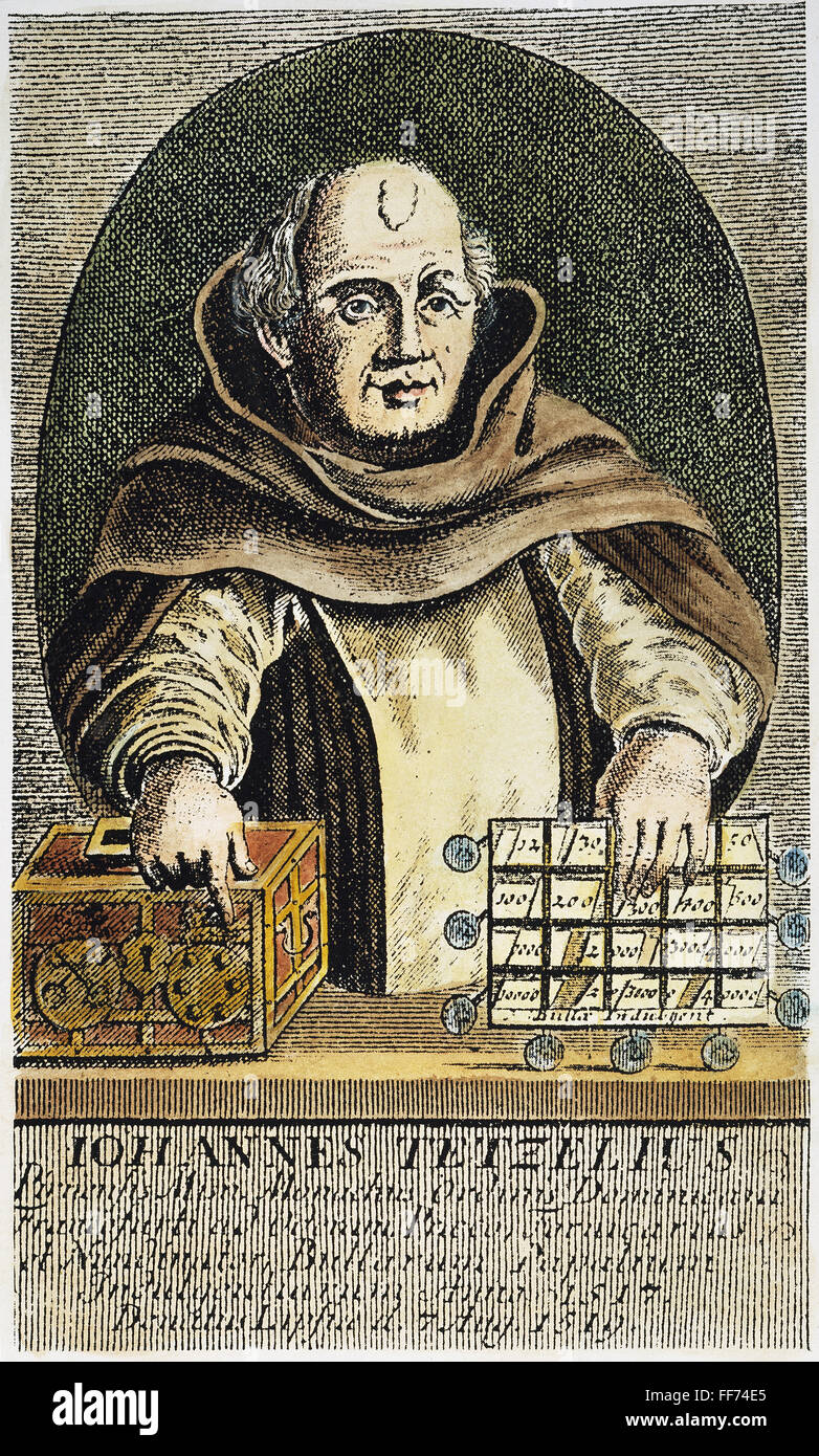 JOHANN TETZEL (c1465-1519). /nGerman Dominican monk. Copper engraving, 1750. Stock Photo