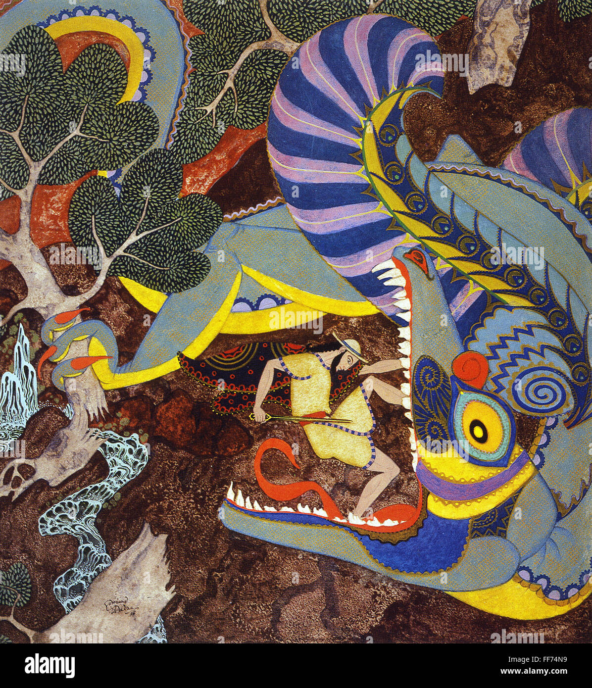 HAWTHORNE TANGLEWOOD. /n'Drawing his sword he rushed at the monster