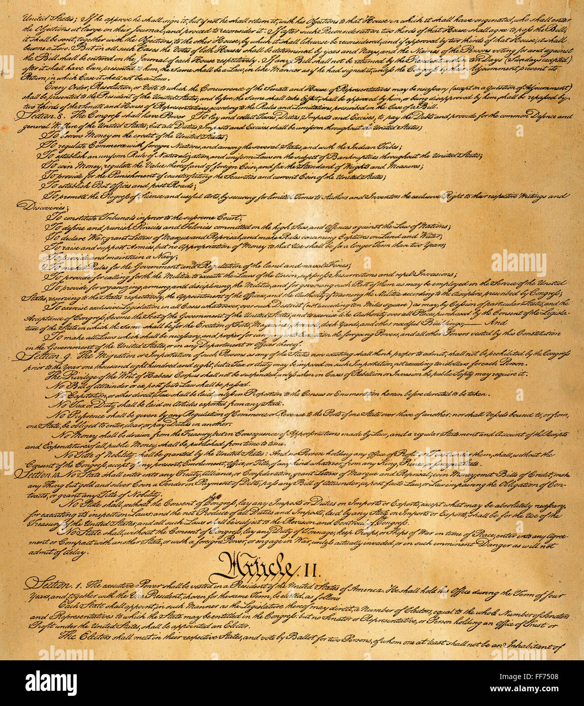 CONSTITUTION, 1787. /nPage two of the Constitution of the United States ...