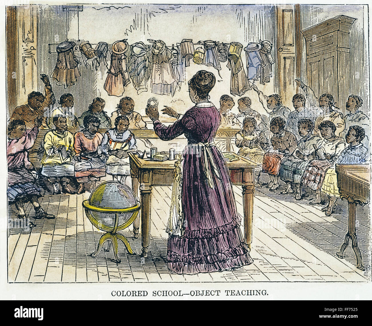 SEGREGATED SCHOOL, 1870. /nA segregated school for African Americans in New York City. Engraving, 1870. Stock Photo