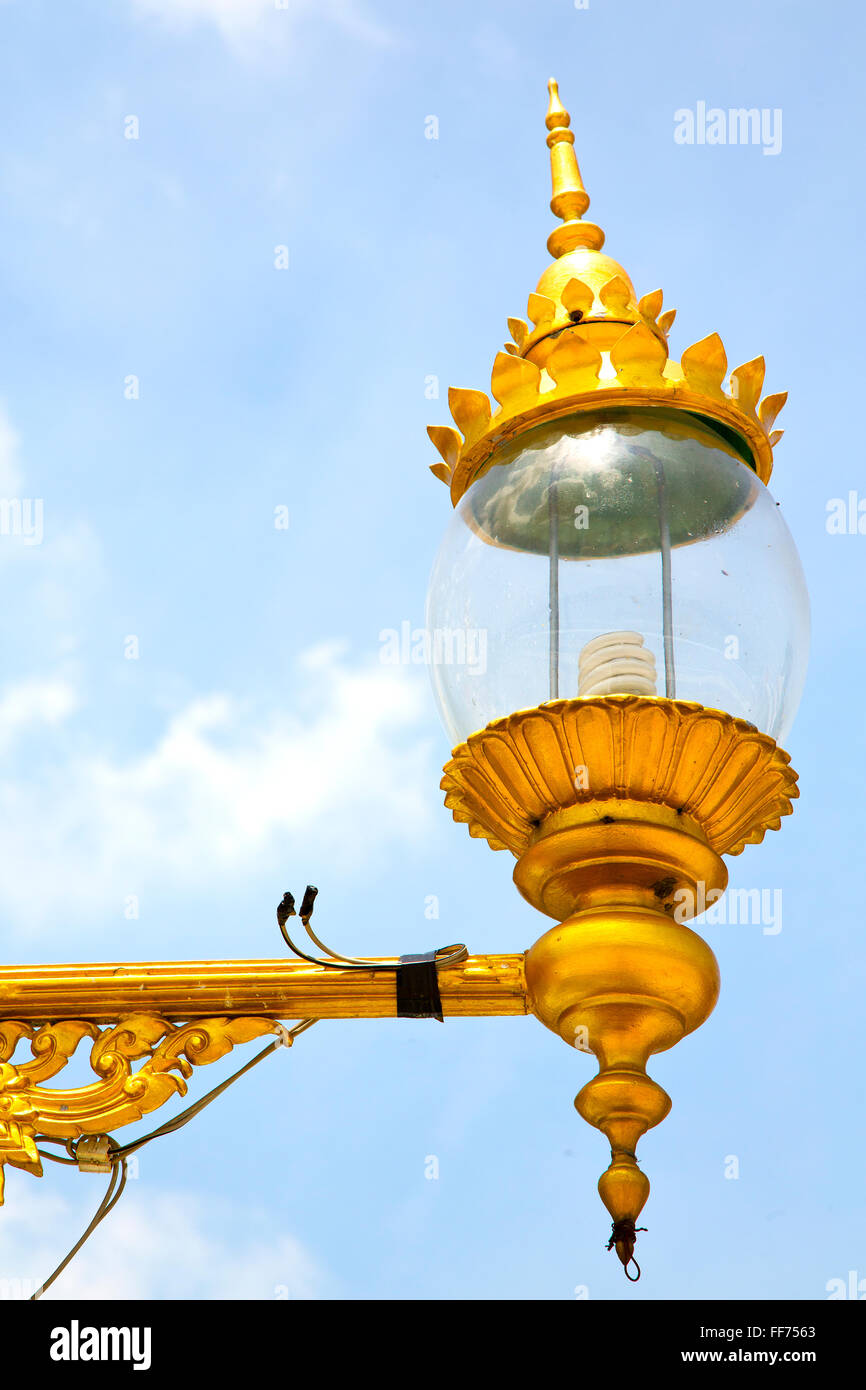 bangkok thailand street lamp in the sky palaces temple abstract sunny ...