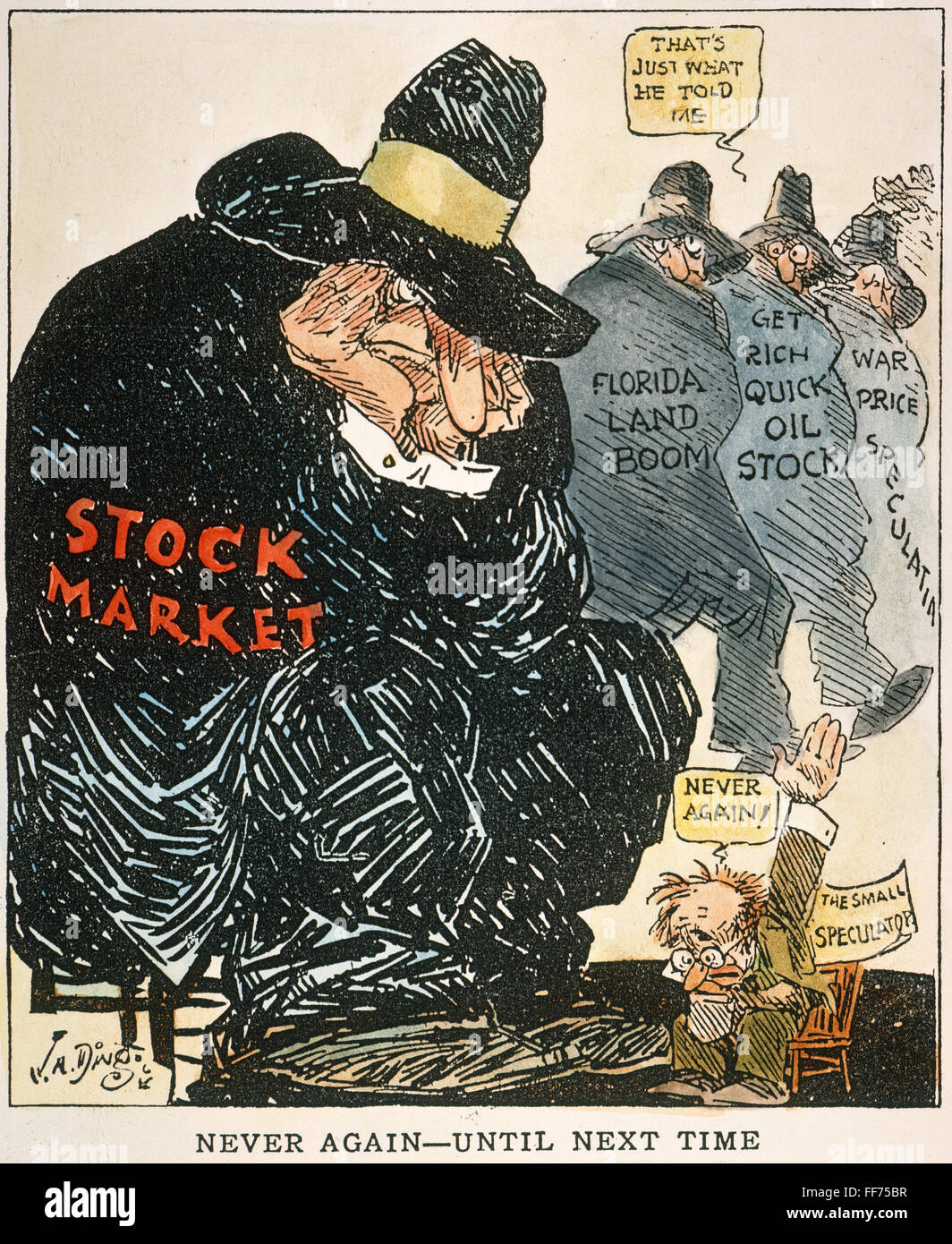 CARTOON GREAT DEPRESSION. /n'Never AgainUntil Next Time.' Cartoon