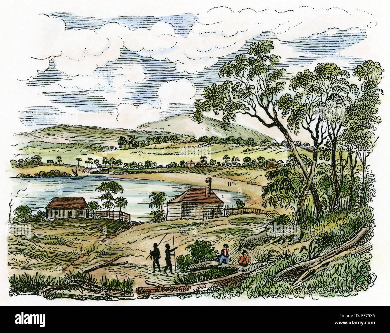 SYDNEY, AUSTRALIA, 1788. /nAt the time of its founding as a penal colony. After a contemporary drawing. Stock Photo