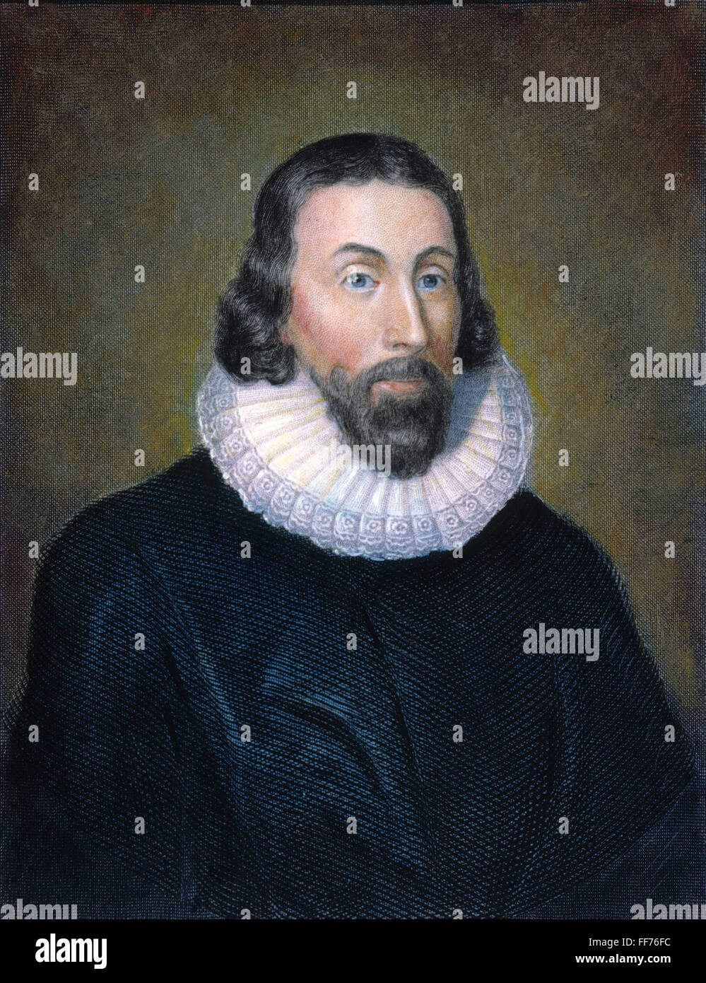 JOHN WINTHROP (1588-1649). /nAmerican colonist and first governor of Massachusetts Bay Colony. Steel engraving, 19th century. Stock Photo