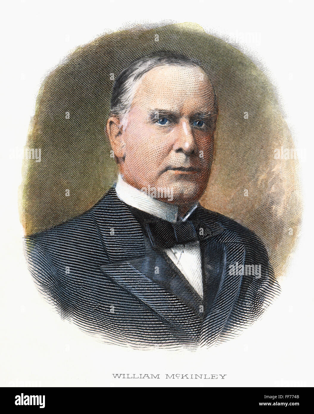 WILLIAM McKINLEY (1843-1901): /ncontemporary colored engraving. Stock Photo