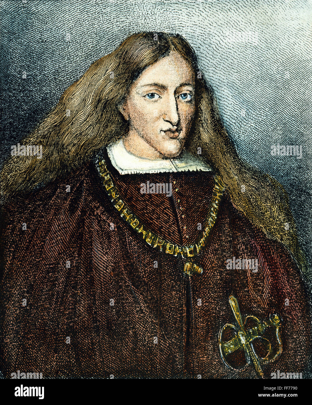 CHARLES II OF SPAIN (1661-1700). /nColored steel engraving, 19th century. Stock Photo