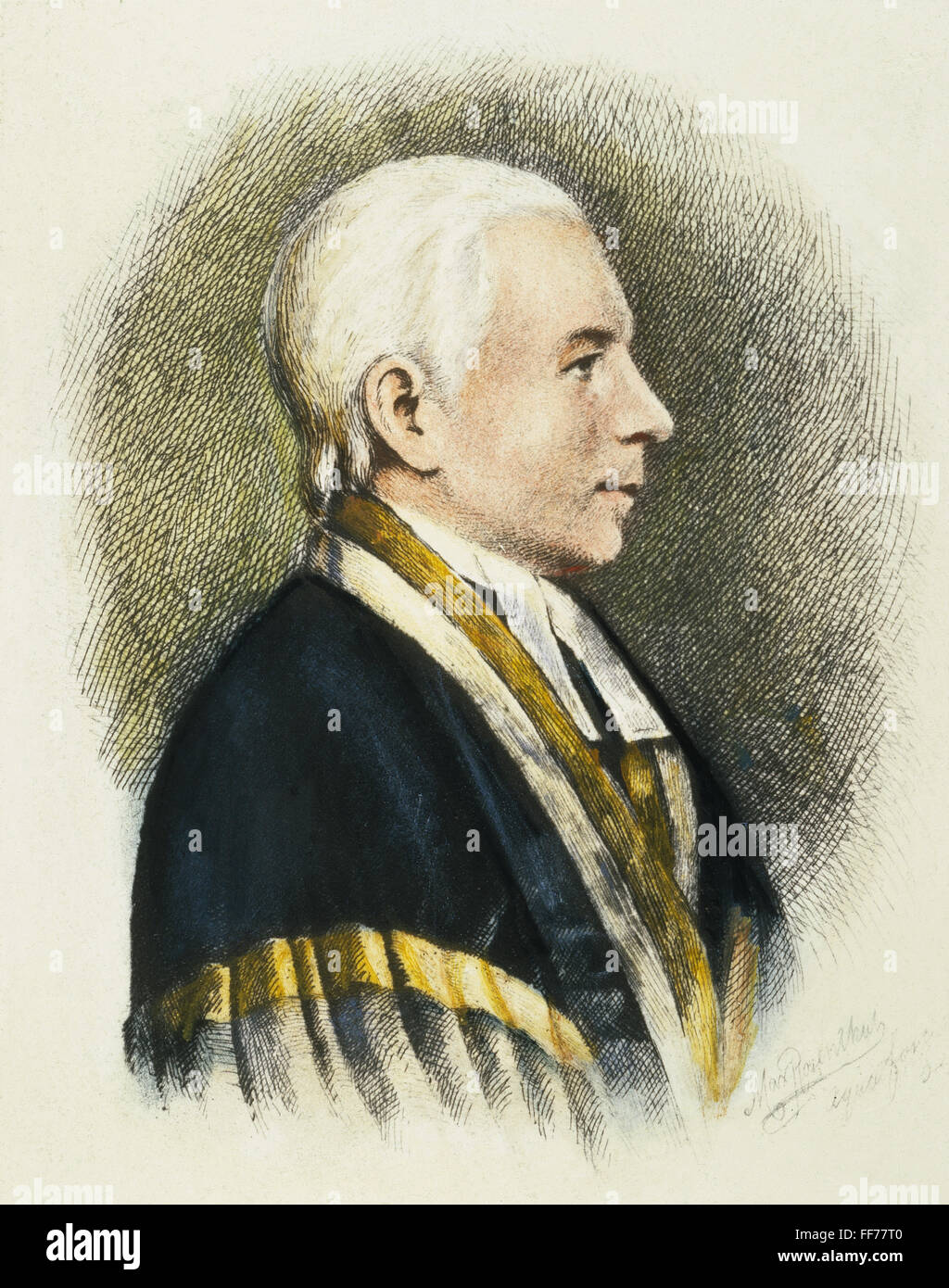 WILLIAM PATERSON (1745-1806). /nAmerican jurist: colored etching by Max Rosenthal, 1890. Stock Photo