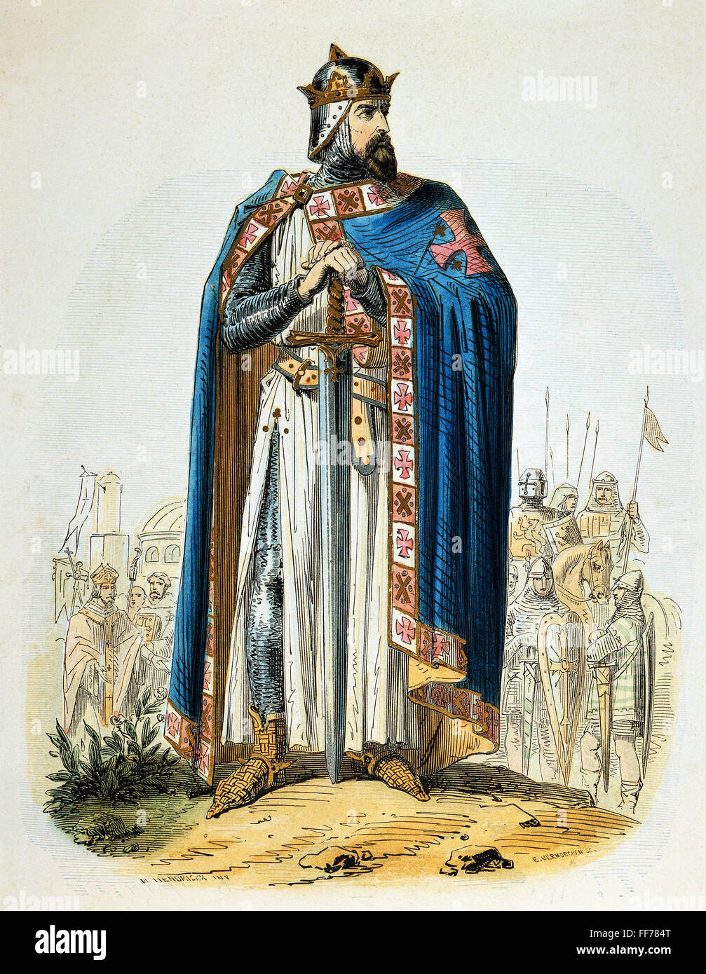 GODFREY OF BOUILLON (1061?-1100). Christian knight. Stock Photo