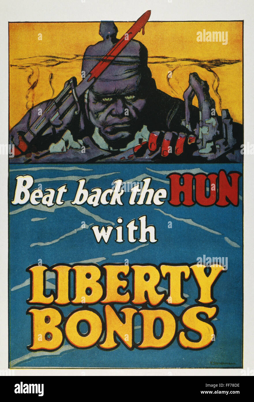 WORLD WAR I: LIBERTY LOAN. /n'Beat back the Hun.' American World War I Liberty Loan poster. Stock Photo