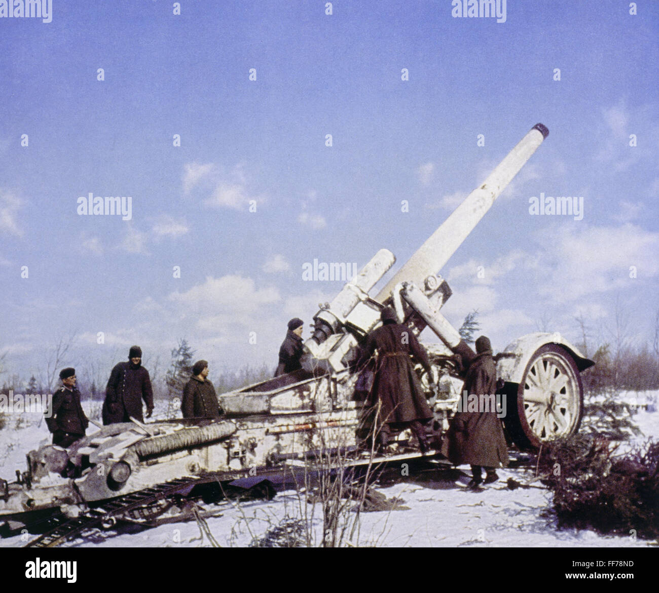 WW2 photo of German artillery position in Russia winter of 1943 WW2 photo of German artillery position in Russia winter of 1943