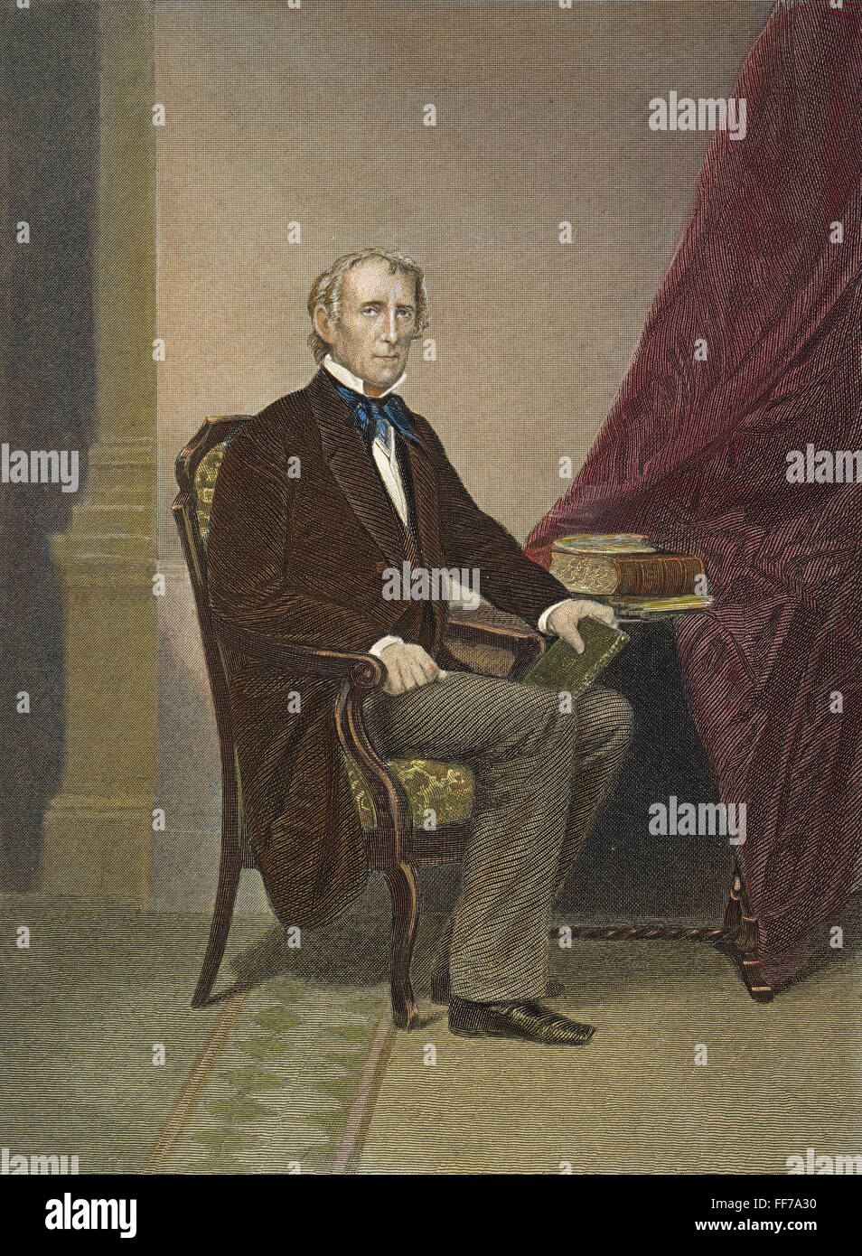 JOHN TYLER (1790-1862)./nColored engraving, 19th century. Stock Photo