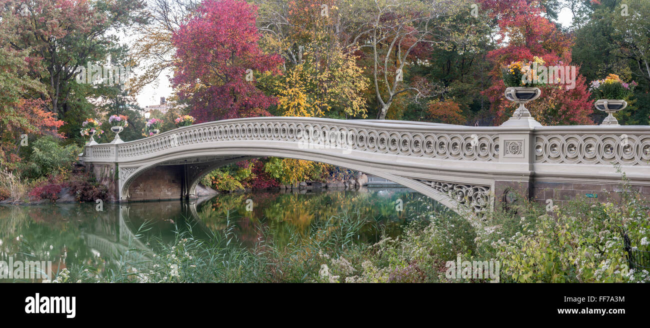 The Bow Bridge is a cast iron bridge located in Central Park, New York ...
