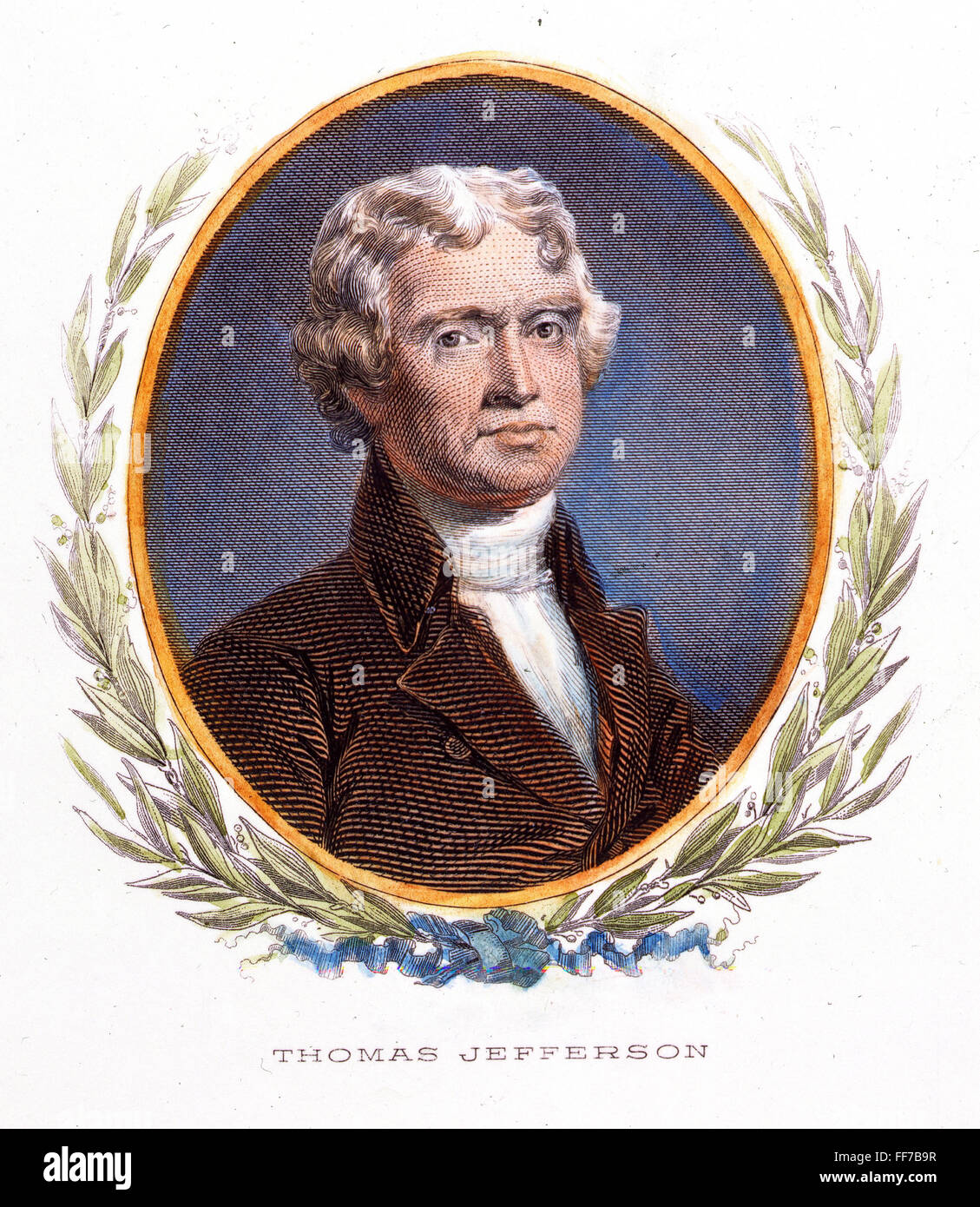 THOMAS JEFFERSON (1743-1826): /n19th century engraving. Stock Photo