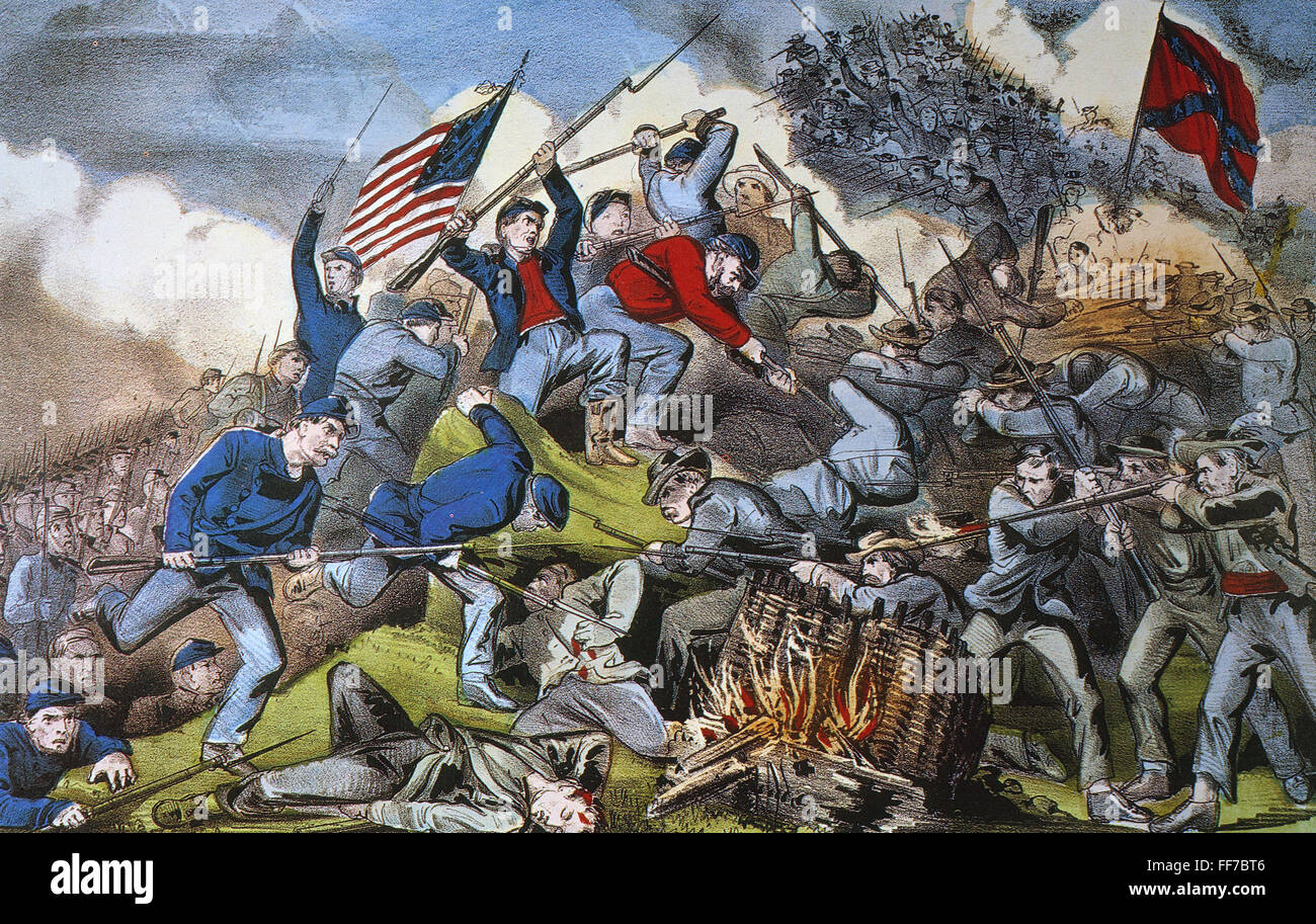 BATTLE OF CHATTANOOGA 1863. /nThe Battle of Chattanooga, 24-25 November 1863. Contemporary lithograph by Currier & Ives. Stock Photo