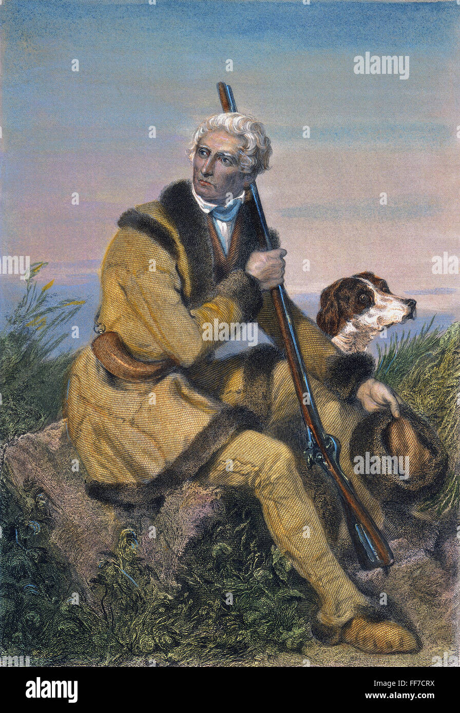 DANIEL BOONE (1734-1820). /nAmerican frontiersman. Steel engraving, American, 1861. Stock Photo
