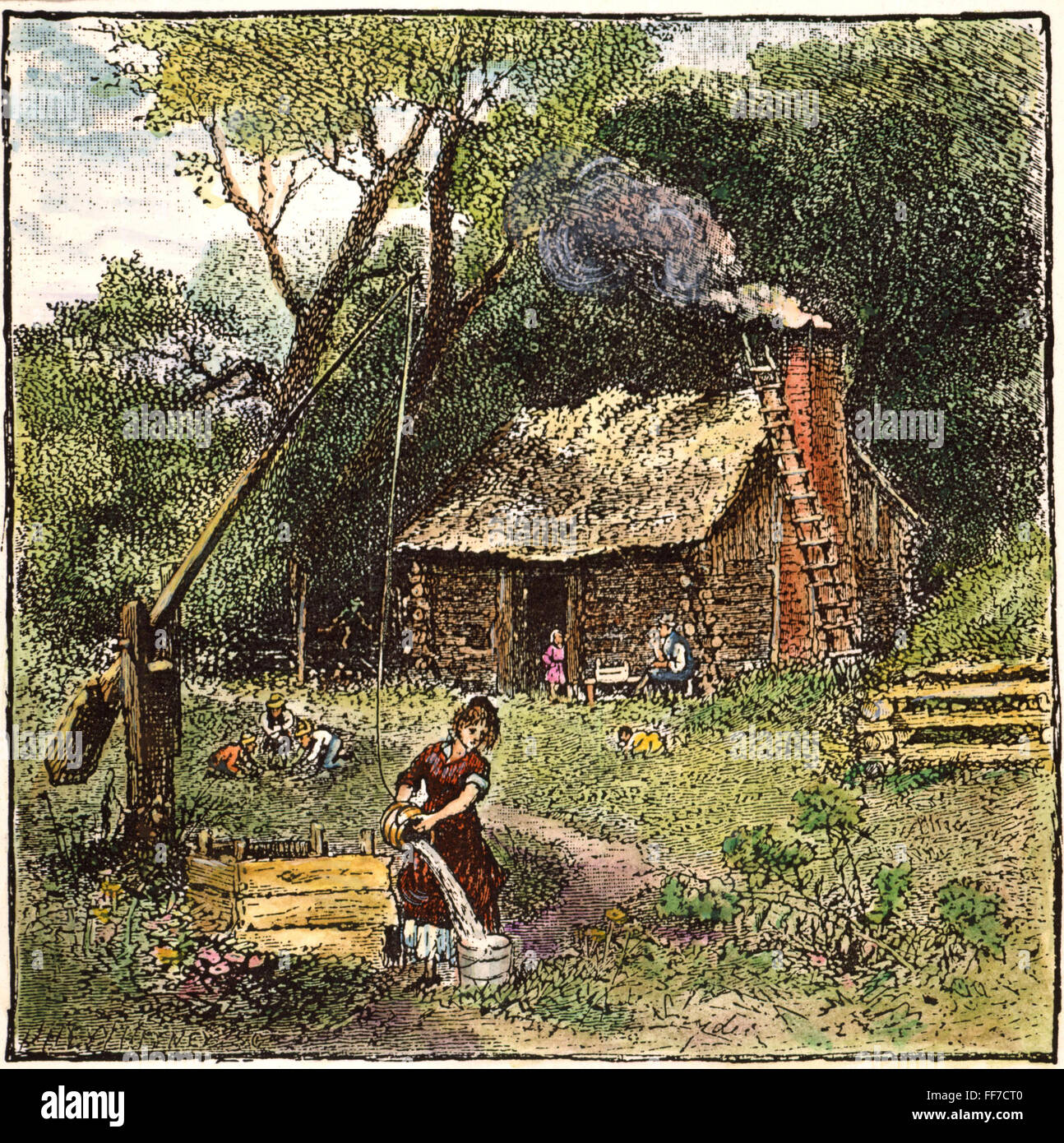 COLONIAL HOMESTEAD, 18TH C. /nA homestead in colonial North or South