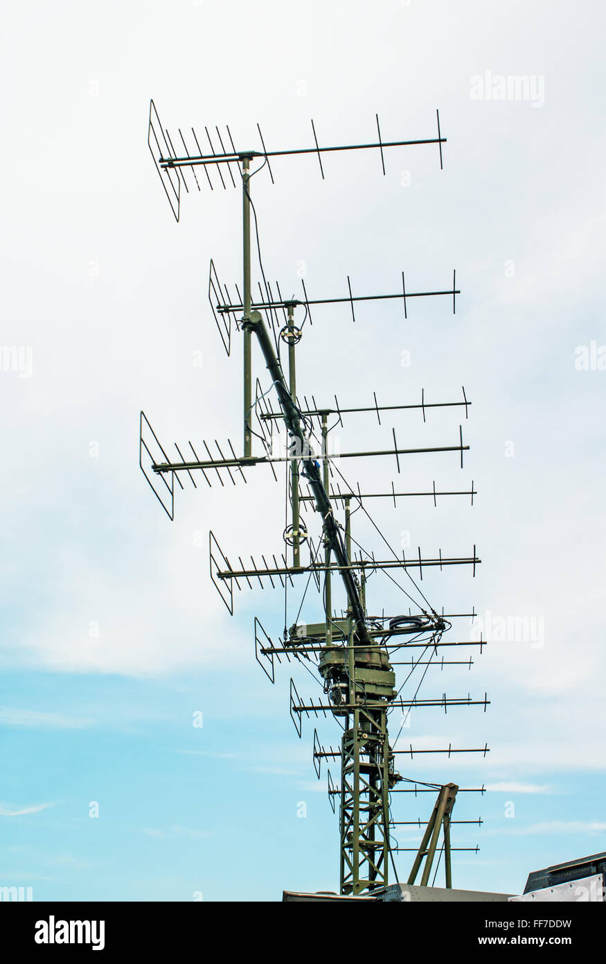 5th Belarusian military exhibition MILEX 2009 - 19-22 may 2009.Antenna from radar P-18T / TRS-2D Radar (meter band – A band). Stock Photo