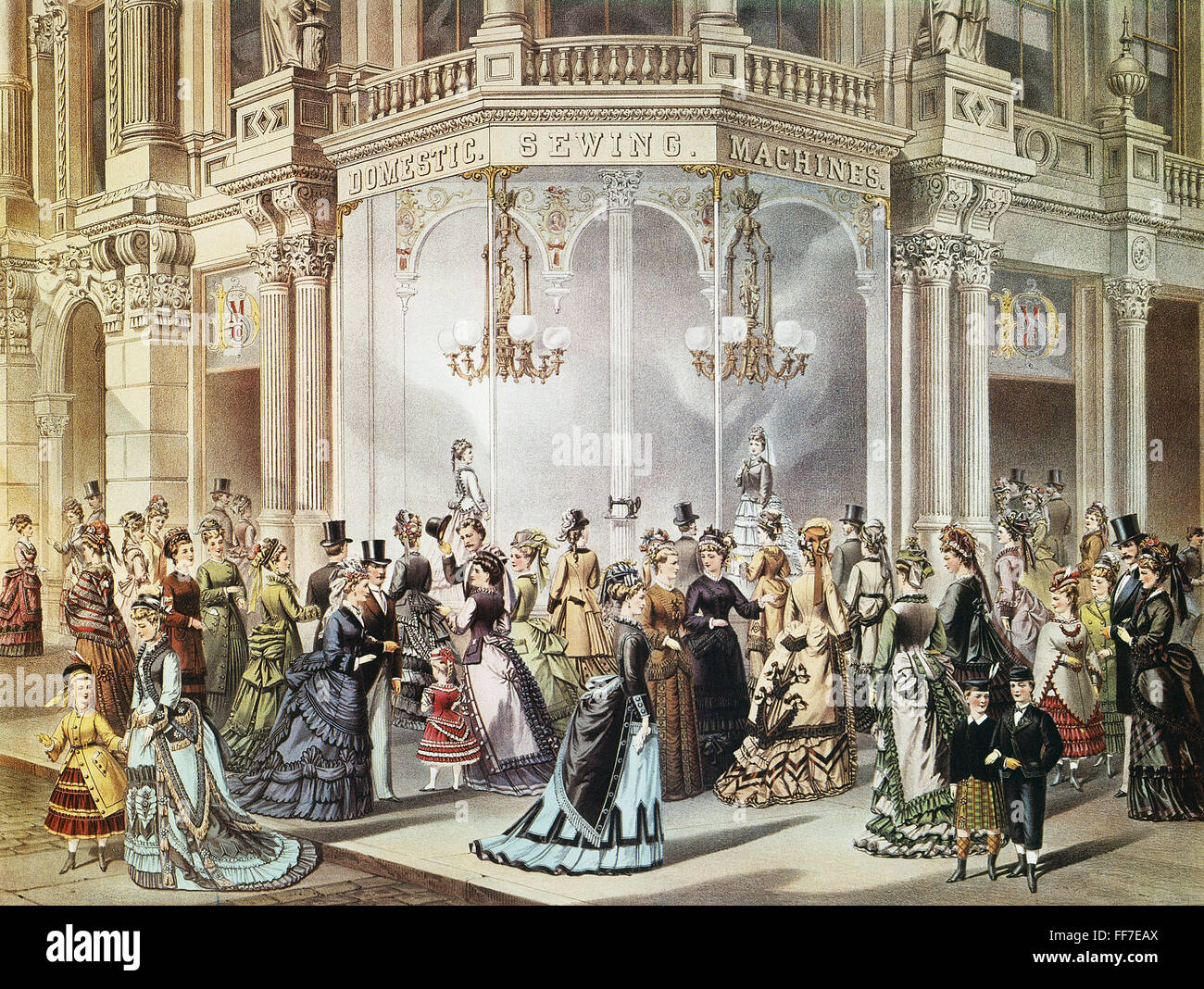 SEWING MACHINE STORE, 1875. /nThe Domestic Sewing Machine Company store