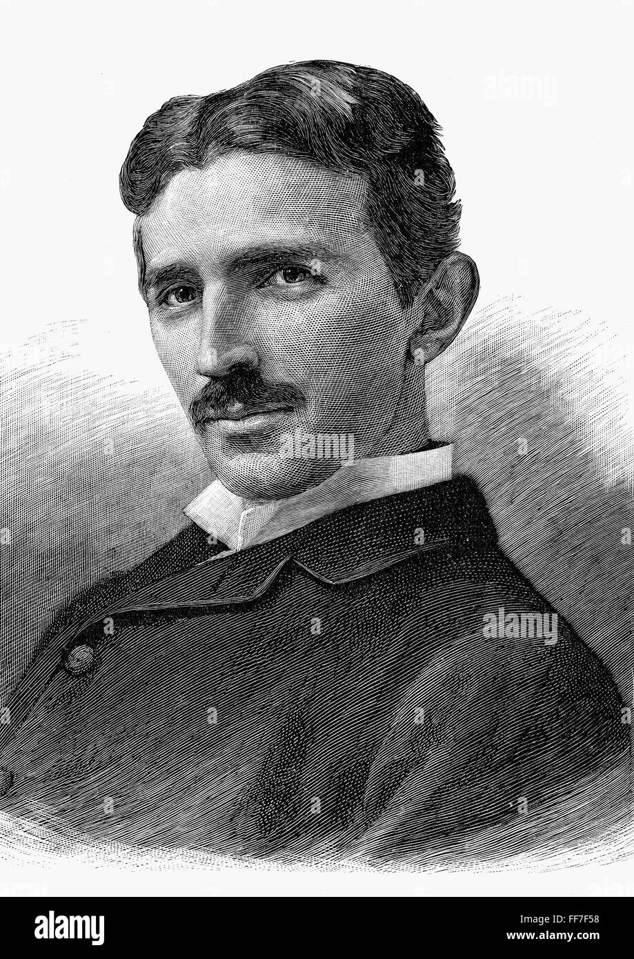 NIKOLA TESLA 1856 1943 nAmerican electrician physicist and inventor. Born in Croatia of Serbian parents. Wood engraving American 1894 Stock Photo Alamy