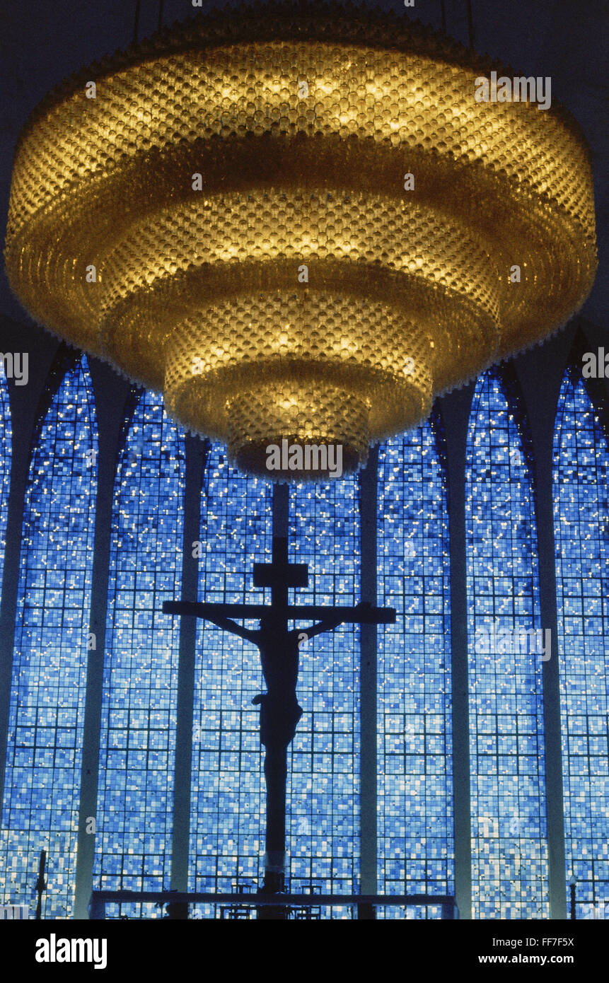 geography / travel, Brazil, Brazil, churches, church Dom Bosco, built: 1956 - 1969, interior view, Additional-Rights-Clearences-Not Available Stock Photo