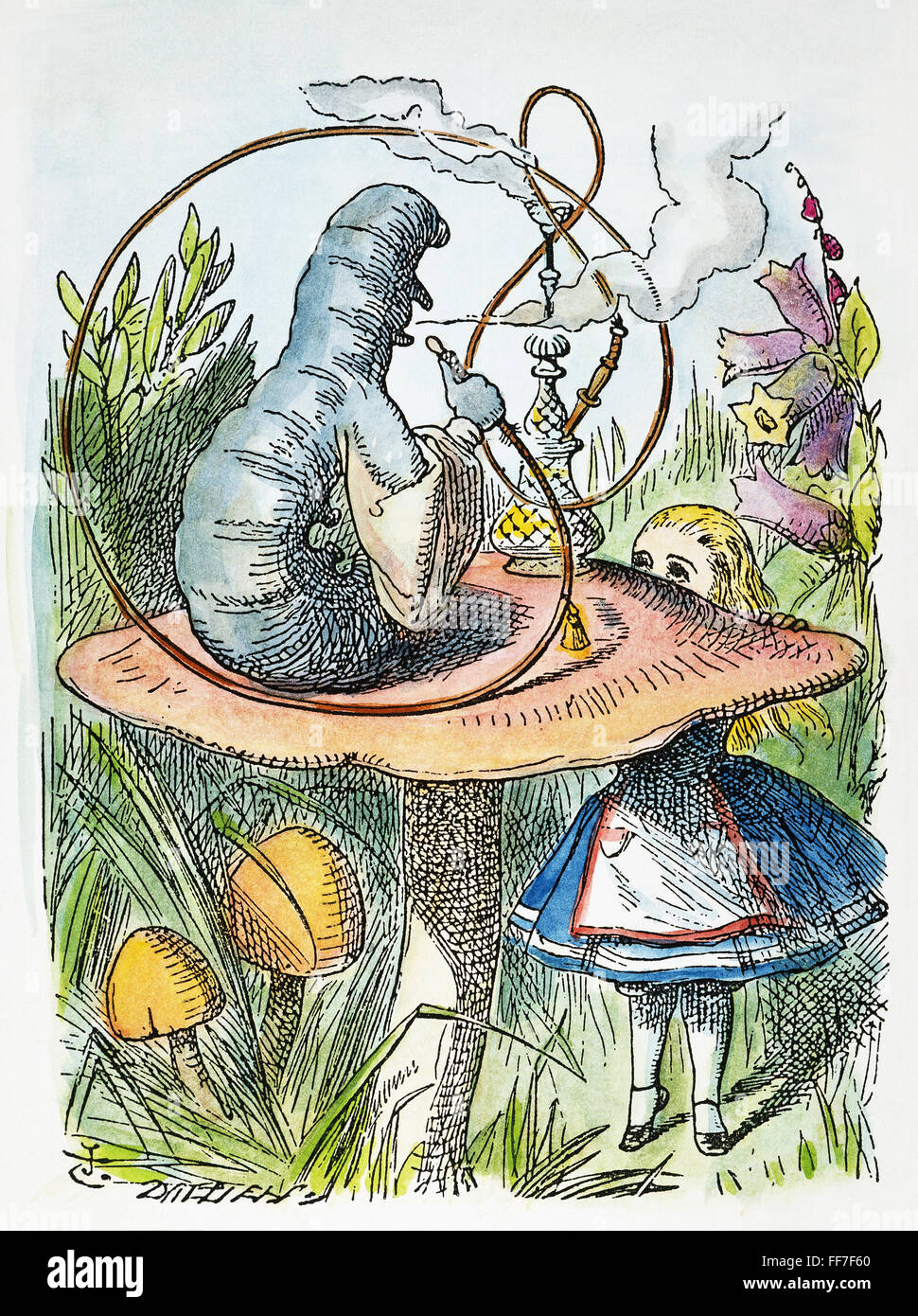 ALICE IN WONDERLAND, 1865. /nAdvice from a caterpillar. Illustration ...