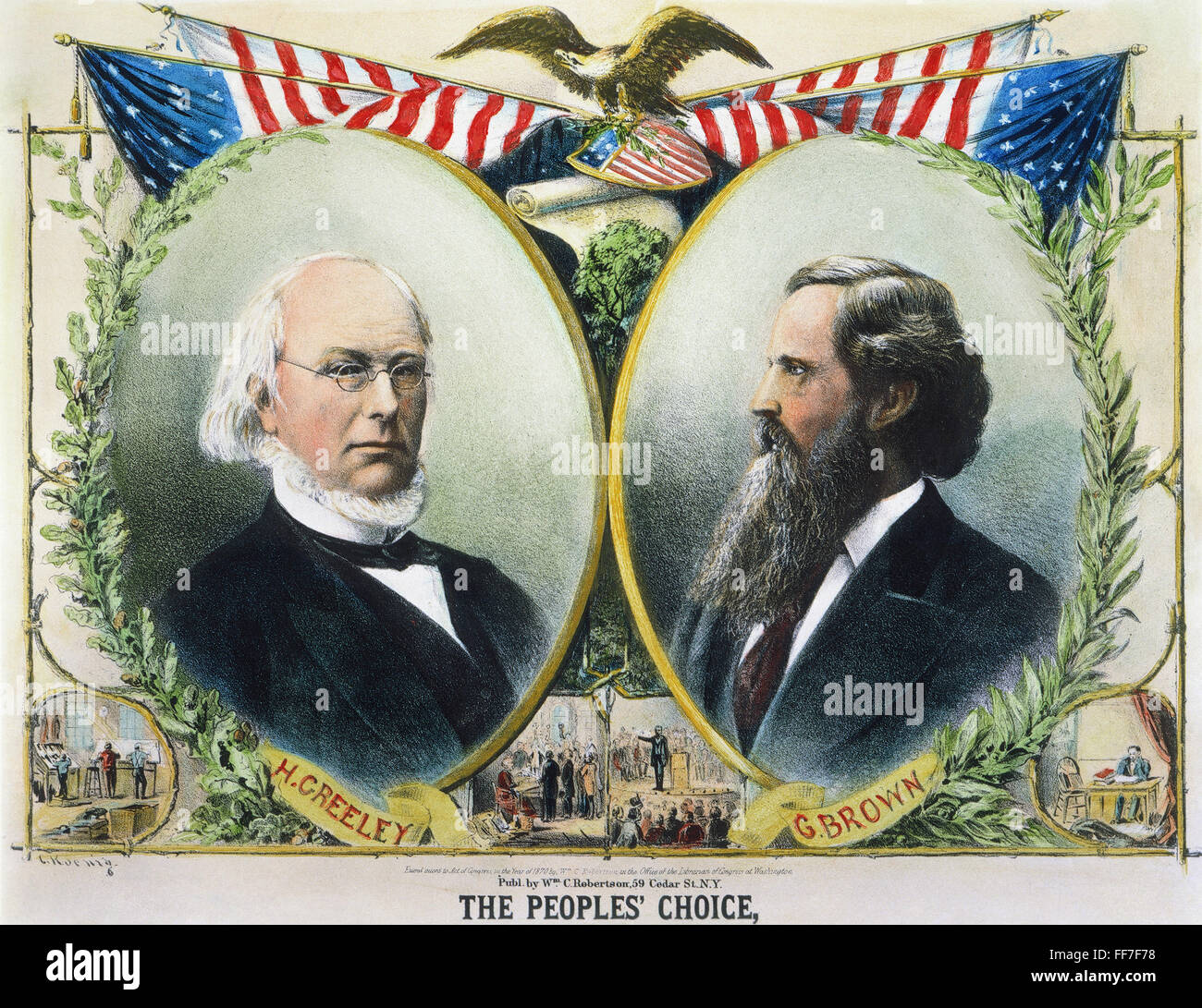 Presidential Campaign, 1872.  Nhorace Greeley And Benjamin Gratz Brown 