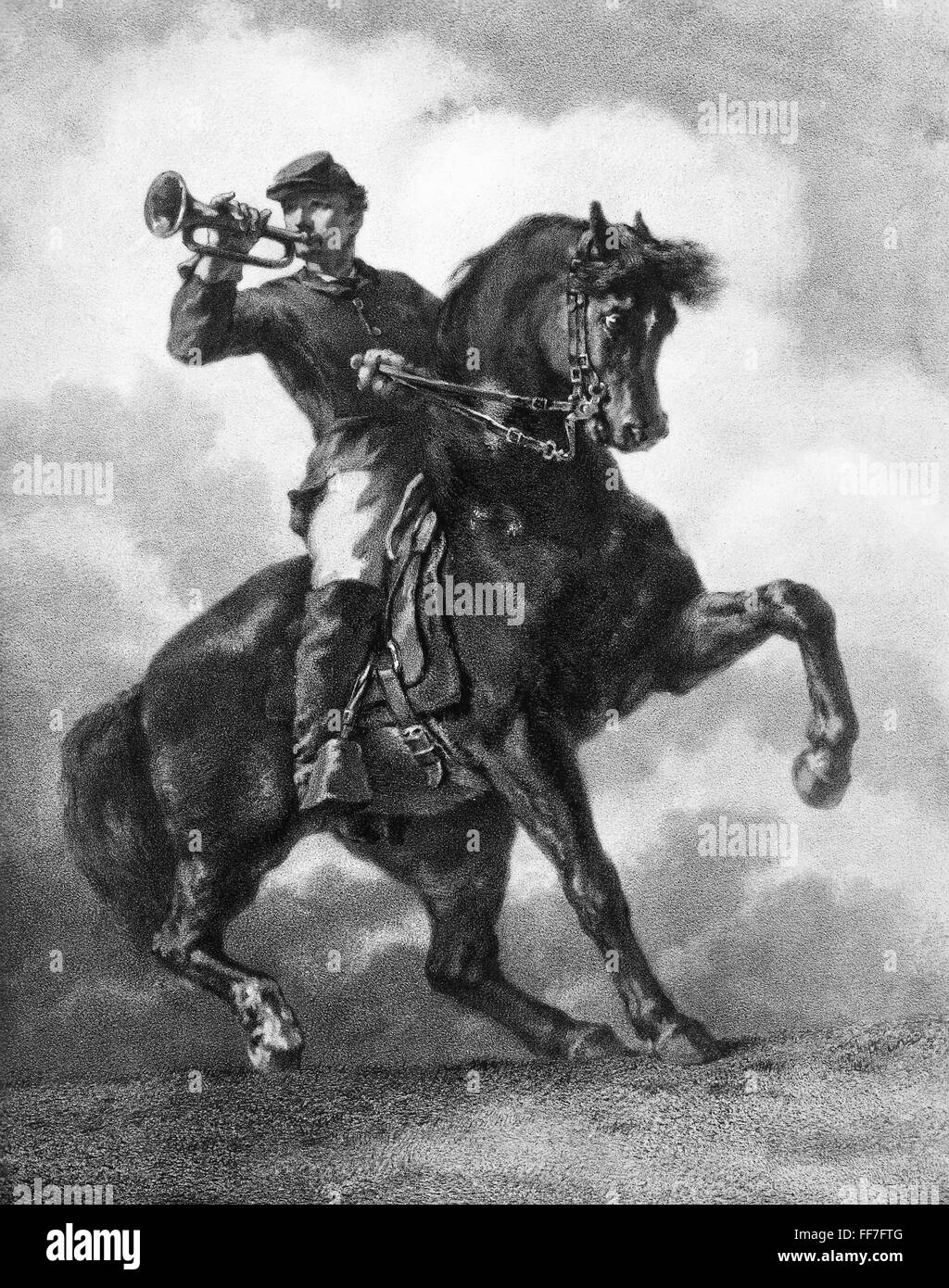CIVIL WAR BUGLER, 1863. /nA Union Army bugler during the American Civil War. Lithograph, 1863