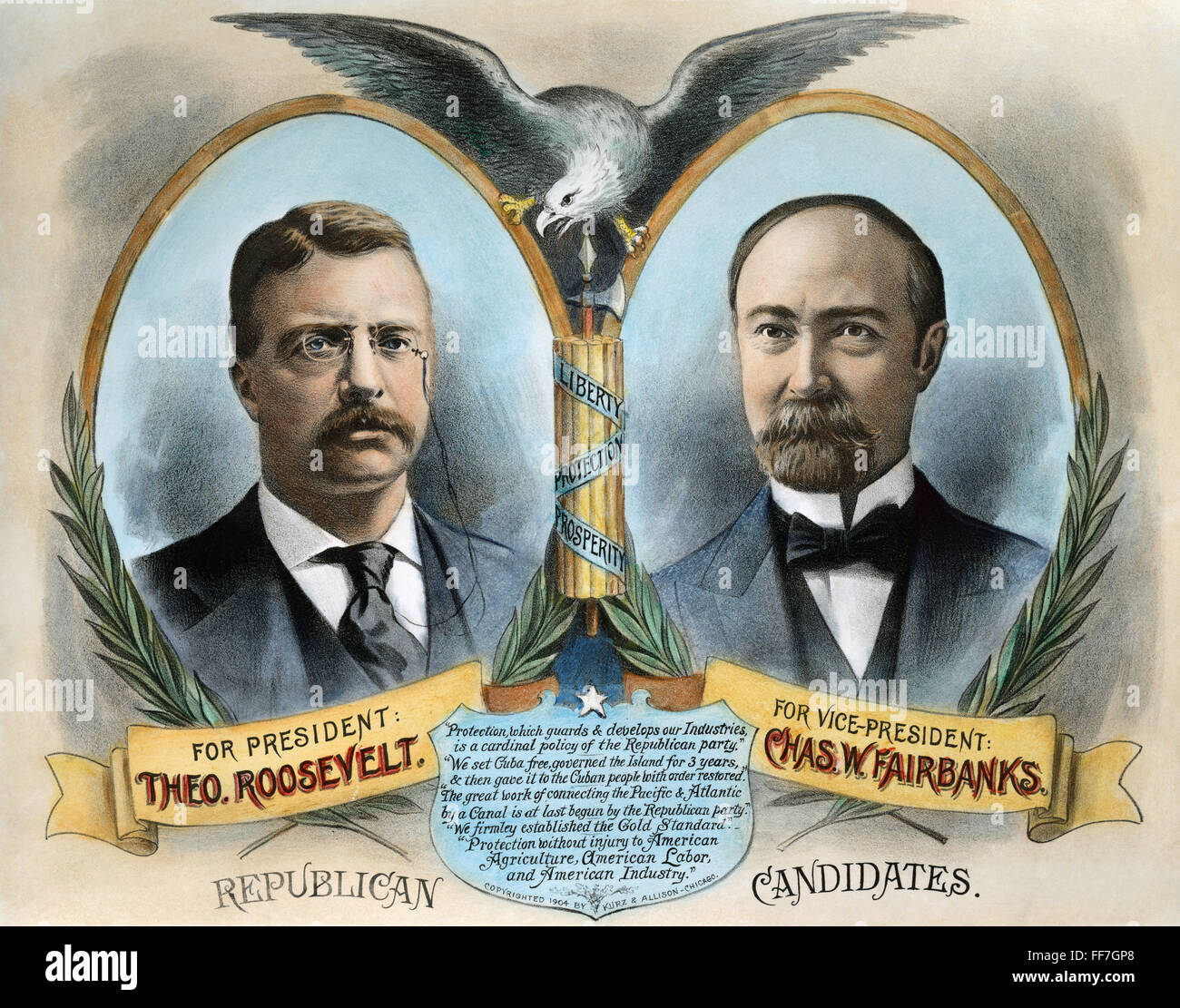 PRESIDENTIAL CAMPAIGN, 1904. /nTheodore Roosevelt and Charles W ...