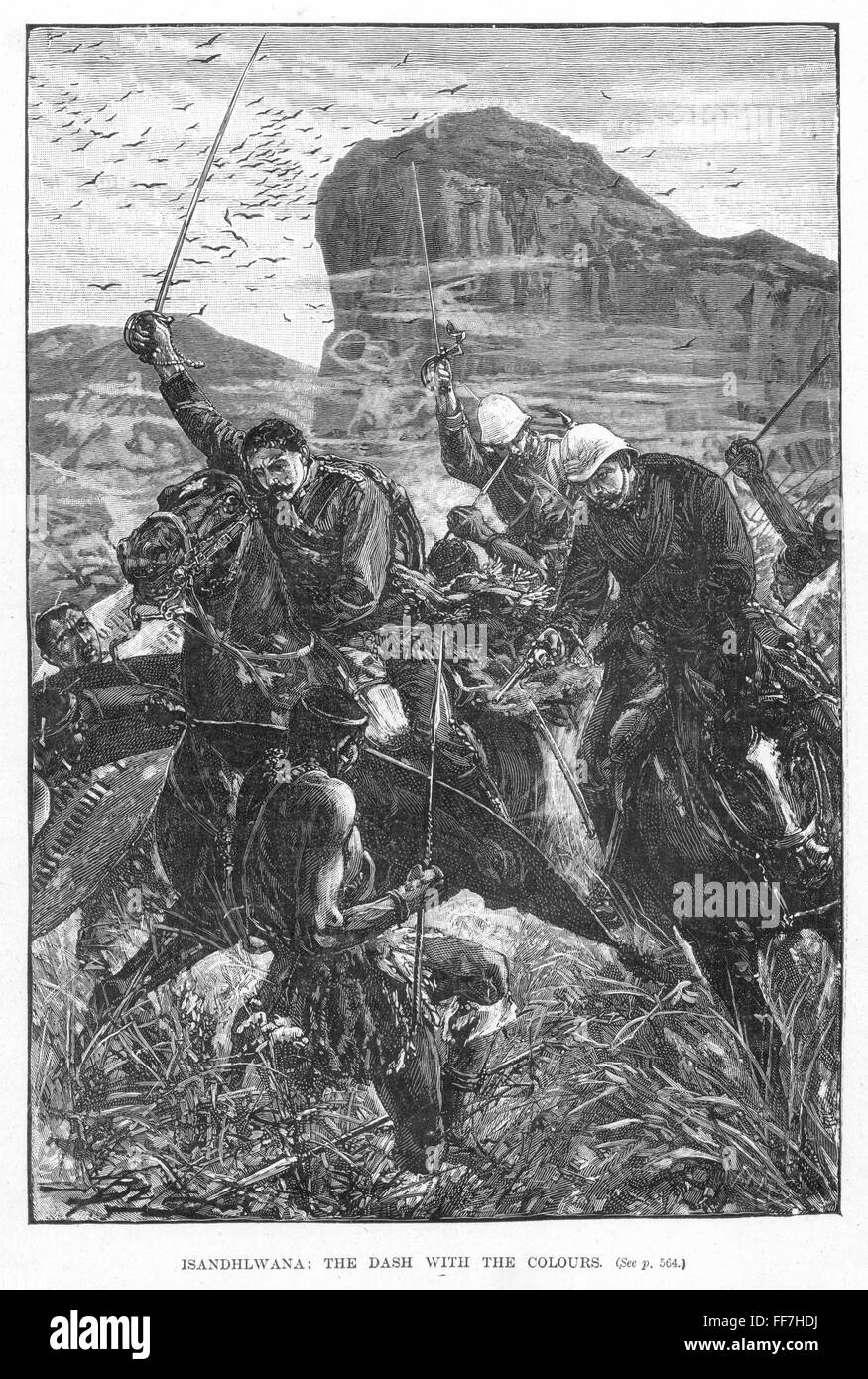 THE ZULU WAR, 1879./n'Isandhlwana The Dash With the Colours.' Line