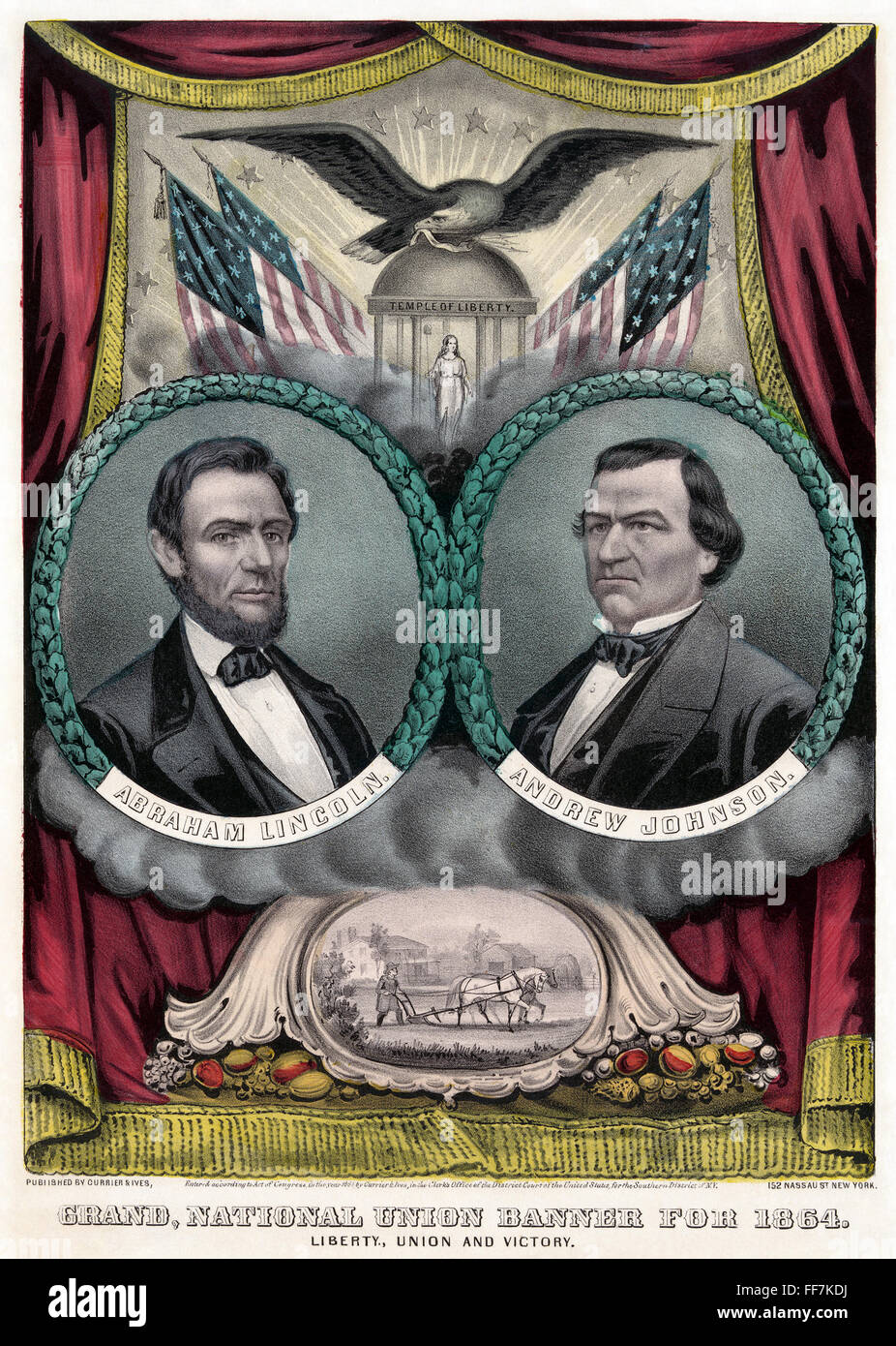 PRESIDENTIAL CAMPAIGN, 1864. /nAbraham Lincoln and Andrew Johnson as