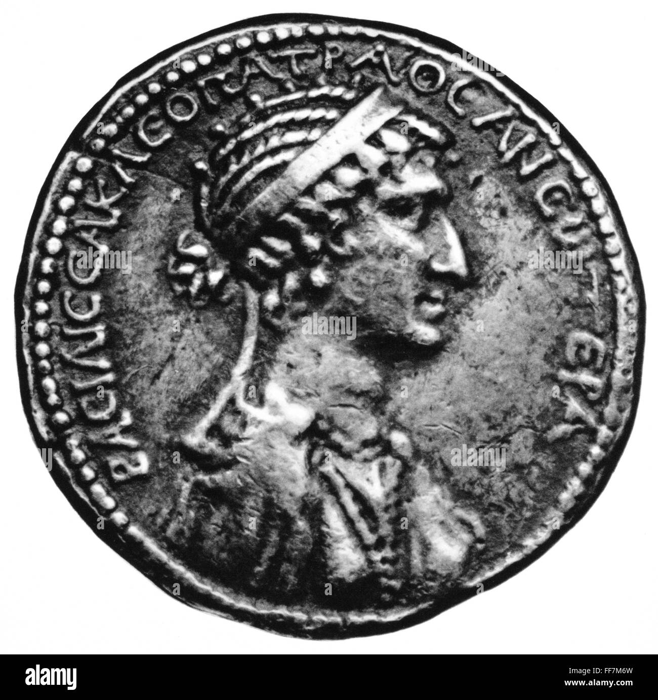 CLEOPATRA VII (6930 B.C.). /nLast Macedonian queen of Egypt. On a