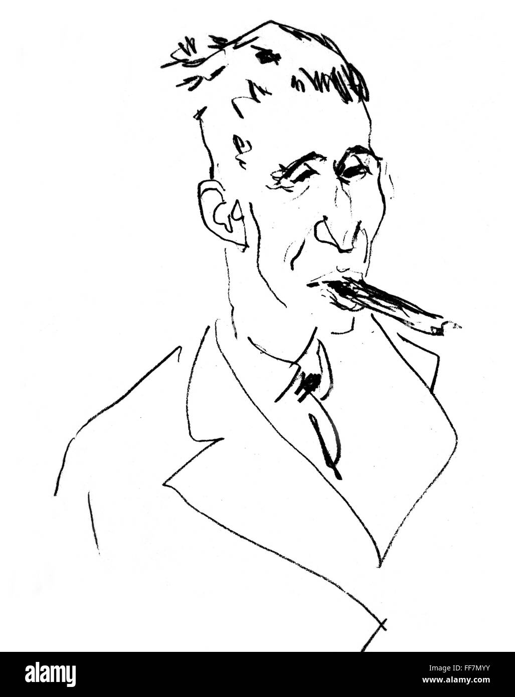 BERTOLT BRECHT (1898-1956). /nGerman playwright and poet. Drawing by B.F. Dolbin. Stock Photo