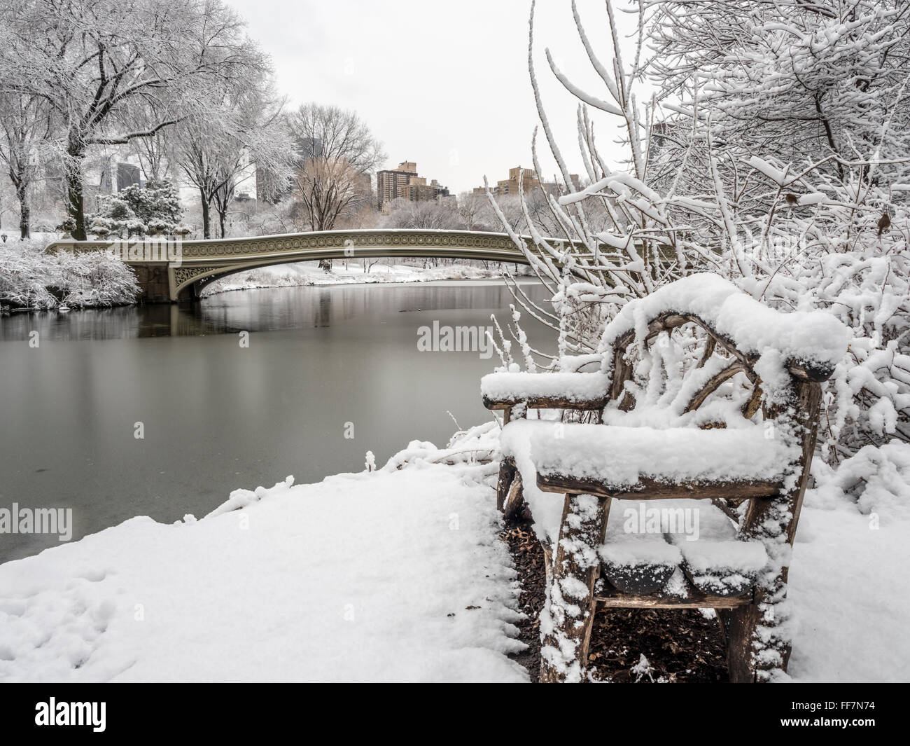 The Bow Bridge is a cast iron bridge located in Central Park, New York ...