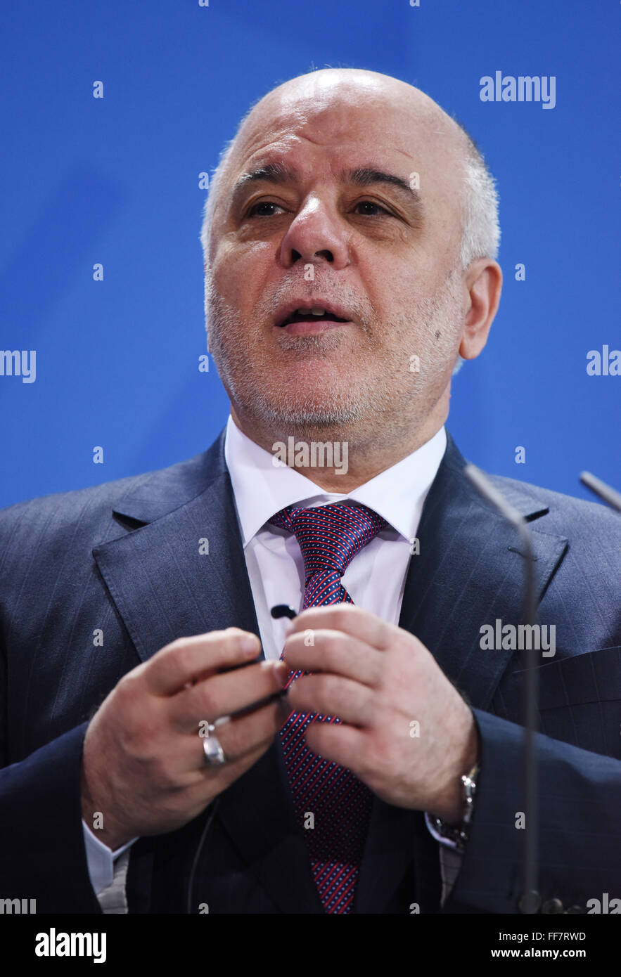 Berlin, Germany. 11th Feb, 2016. Iraqi Prime Minister Haider al-Abadi ...