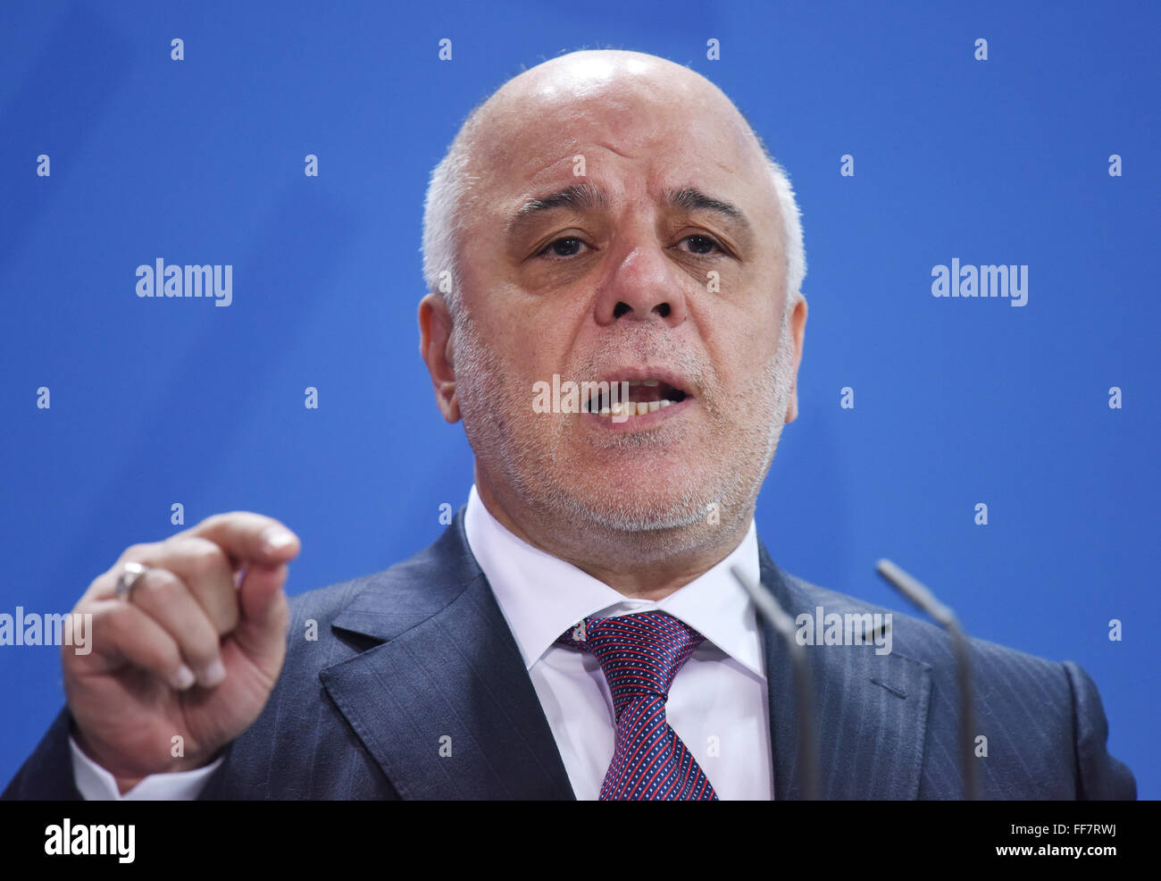Berlin, Germany. 11th Feb, 2016. Iraqi Prime Minister Haider al-Abadi ...