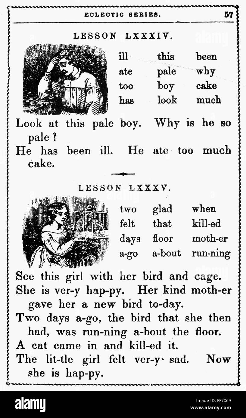 McGUFFEY'S PRIMER, c1840. /nLesson page from an edition of William ...