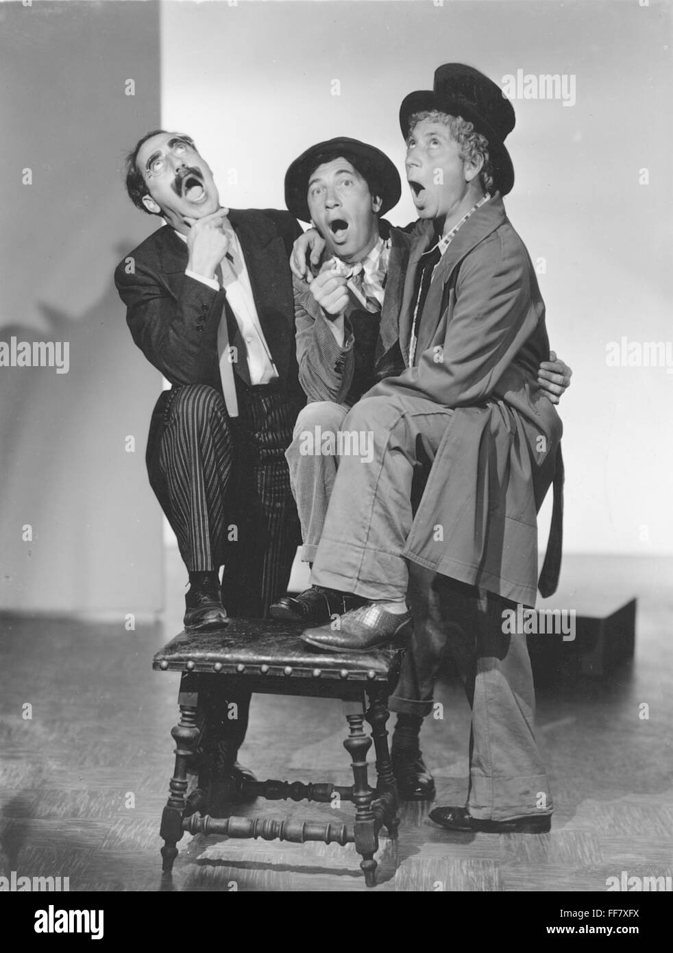 THE MARX BROTHERS, 1930s. /nGroucho, Chico, and Harpo. Stock Photo