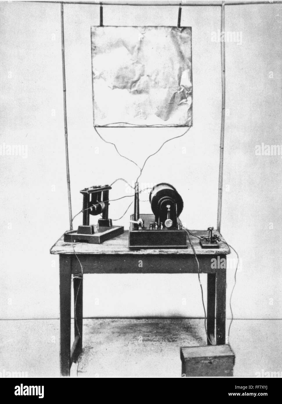 FIRST RADIO TRANSMITTER./nInvented by the Italian electrical engineer