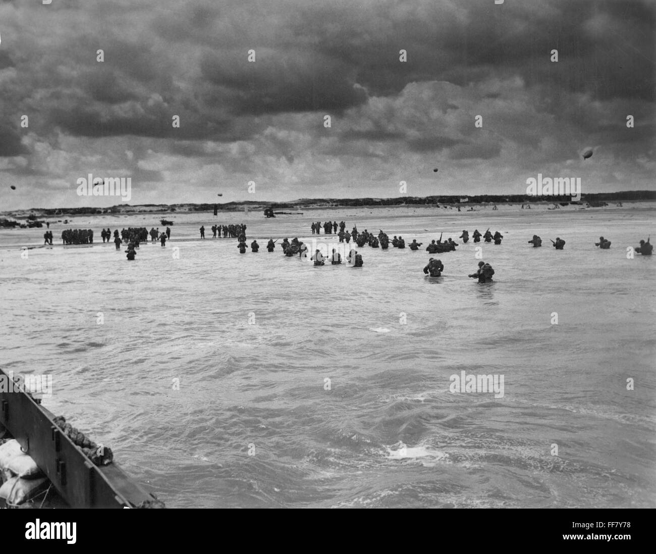 WORLD WAR II: D-DAY, 1944. /nAmerican troops wading ashore at Utah ...