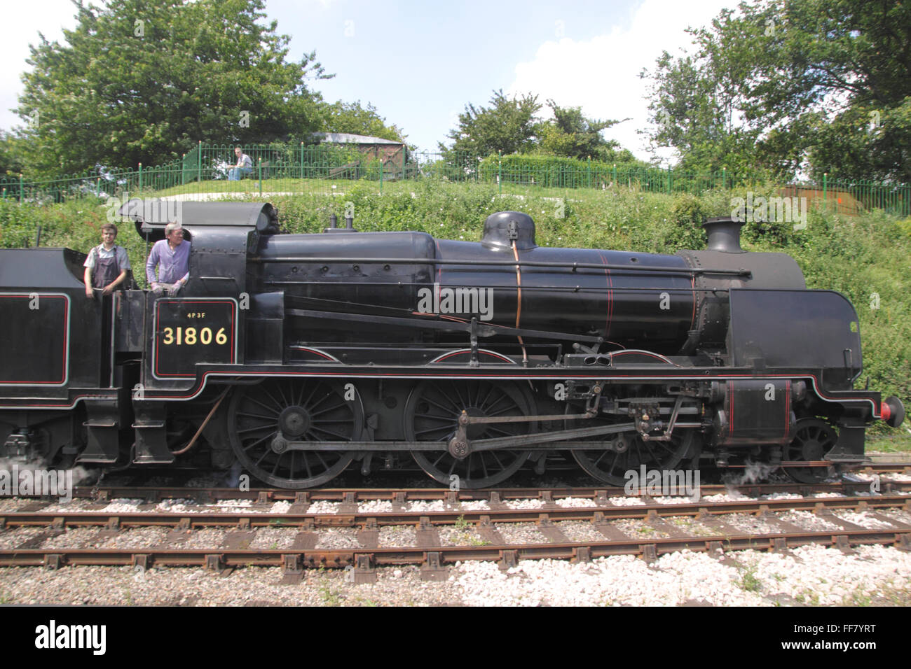SR U Class Mogul steam train at Mid Hants preserved railway UK Stock Photo